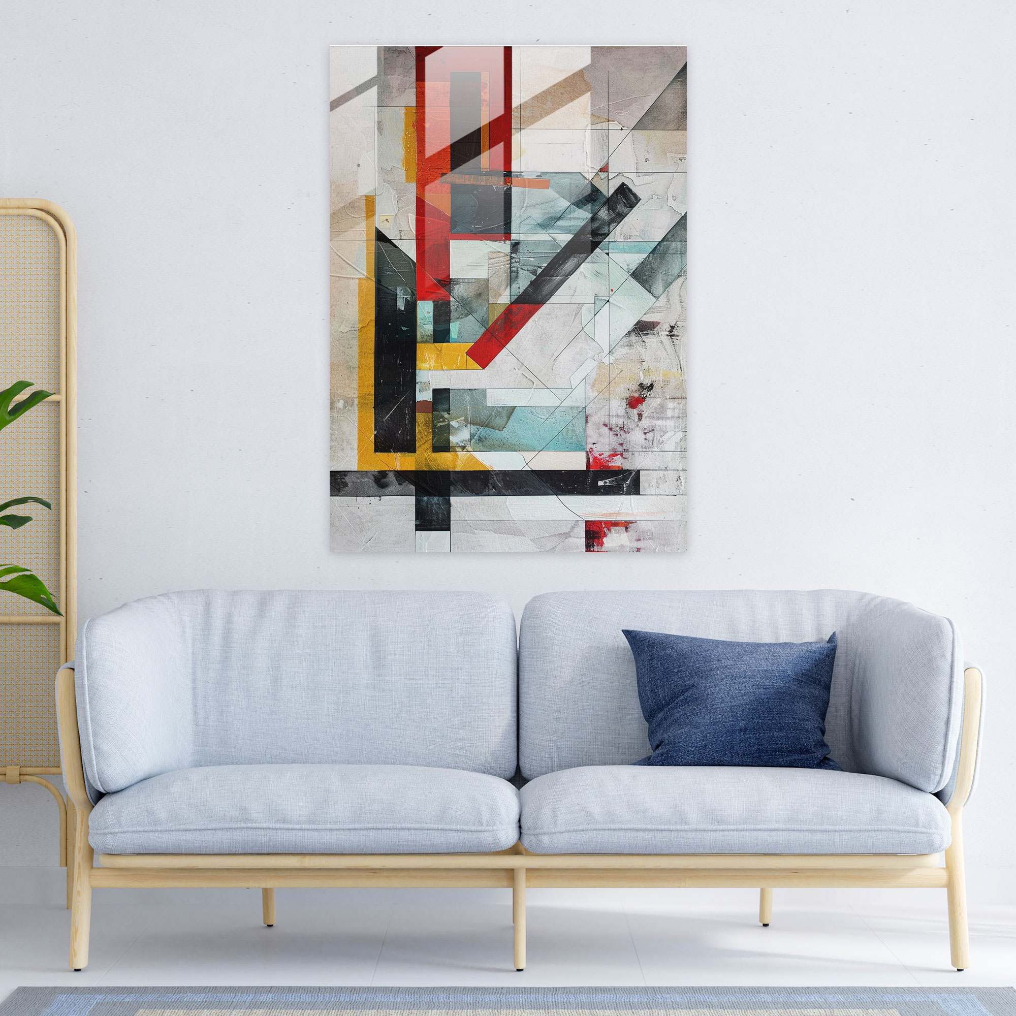 Suprematism Contrasting Elements Glass Wall Art - Suprematism, Glass Wall Art, Glass Art, Home Decoration
