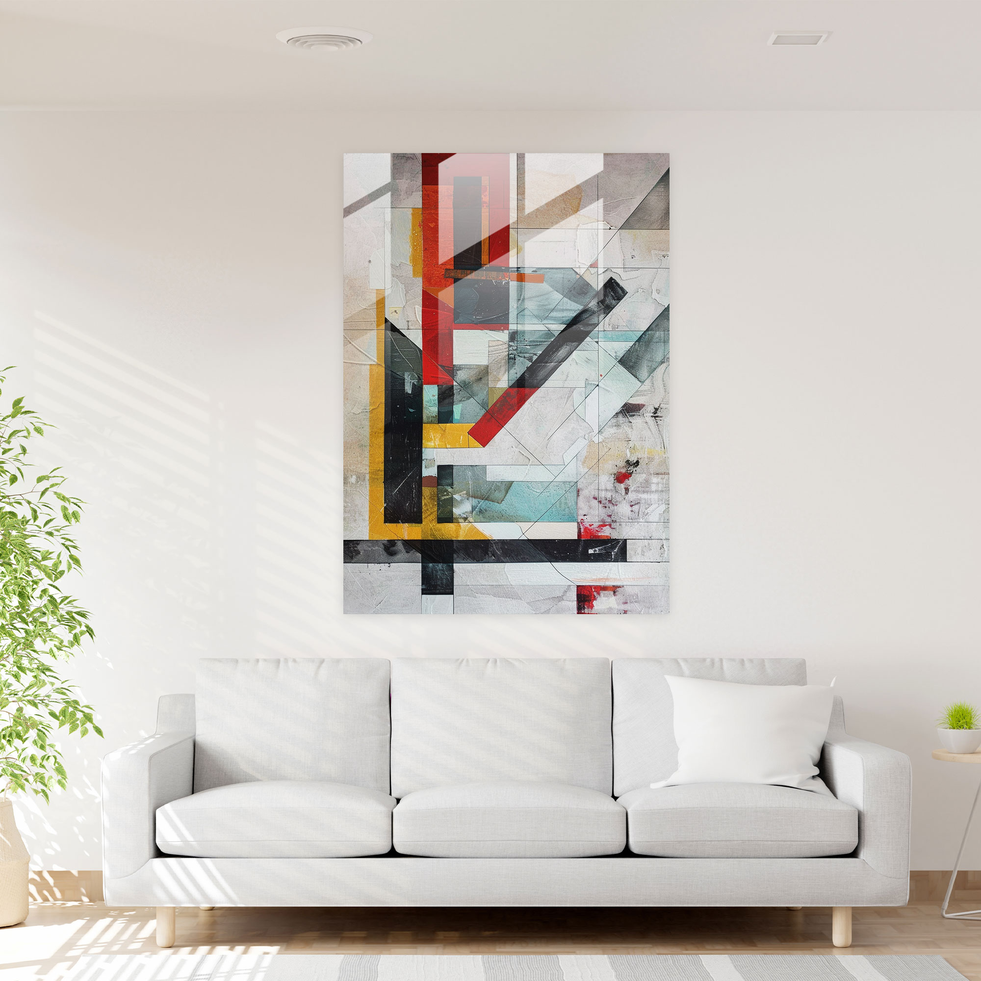 Suprematism Contrasting Elements Glass Wall Art - Suprematism, Glass Wall Art, Glass Art, Home Decoration