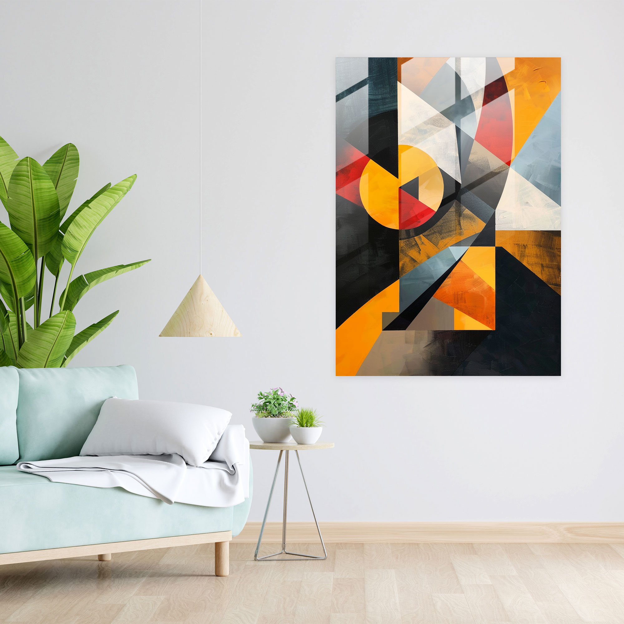 Dynamic Shapes Suprematism Modern Art - Suprematism, Glass Print, Modern Art, Suprematism