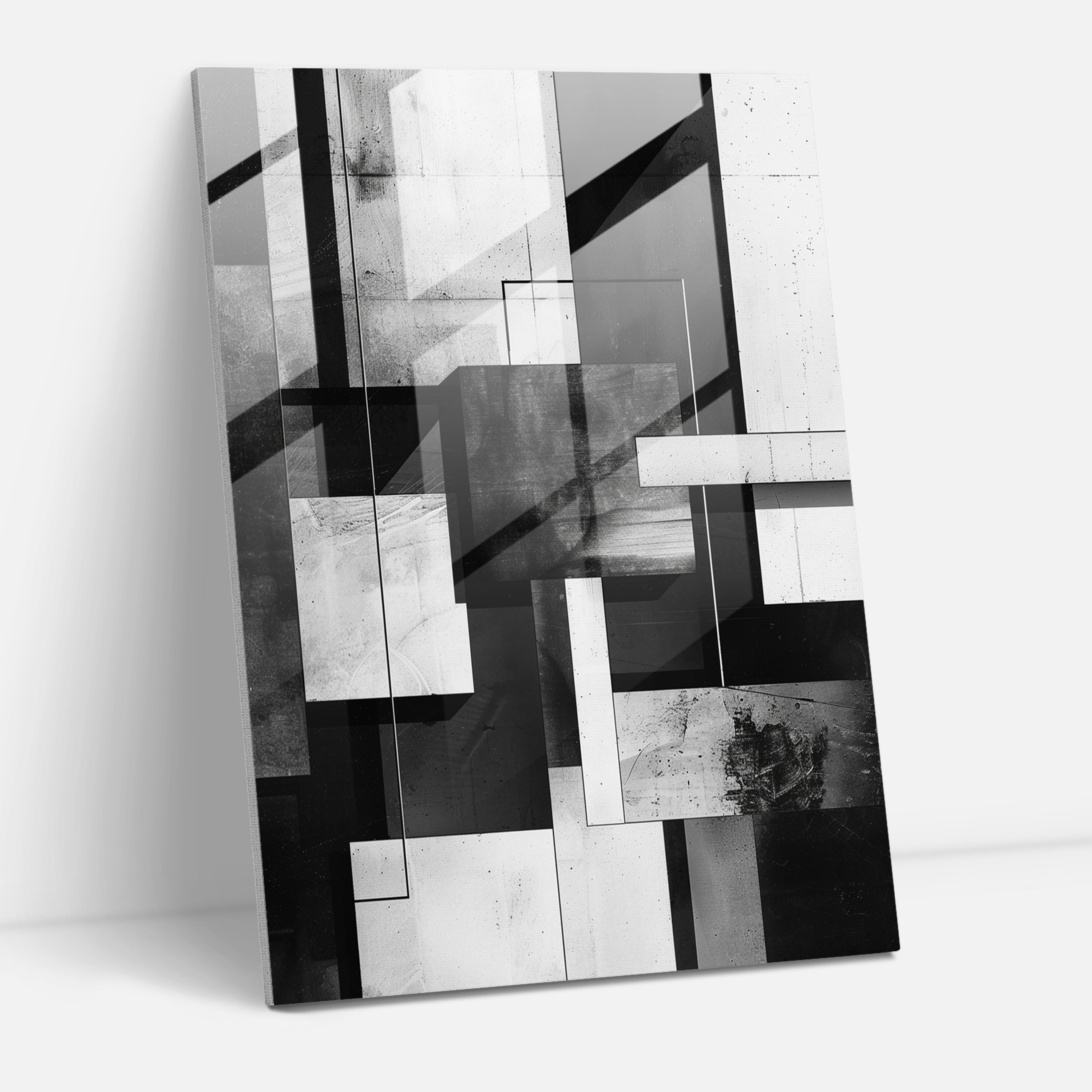 Suprematism Wall Decoration - Monochrome Squares And Rectangles - Suprematism, Modern Art, Wall Decoration, Glass Print
