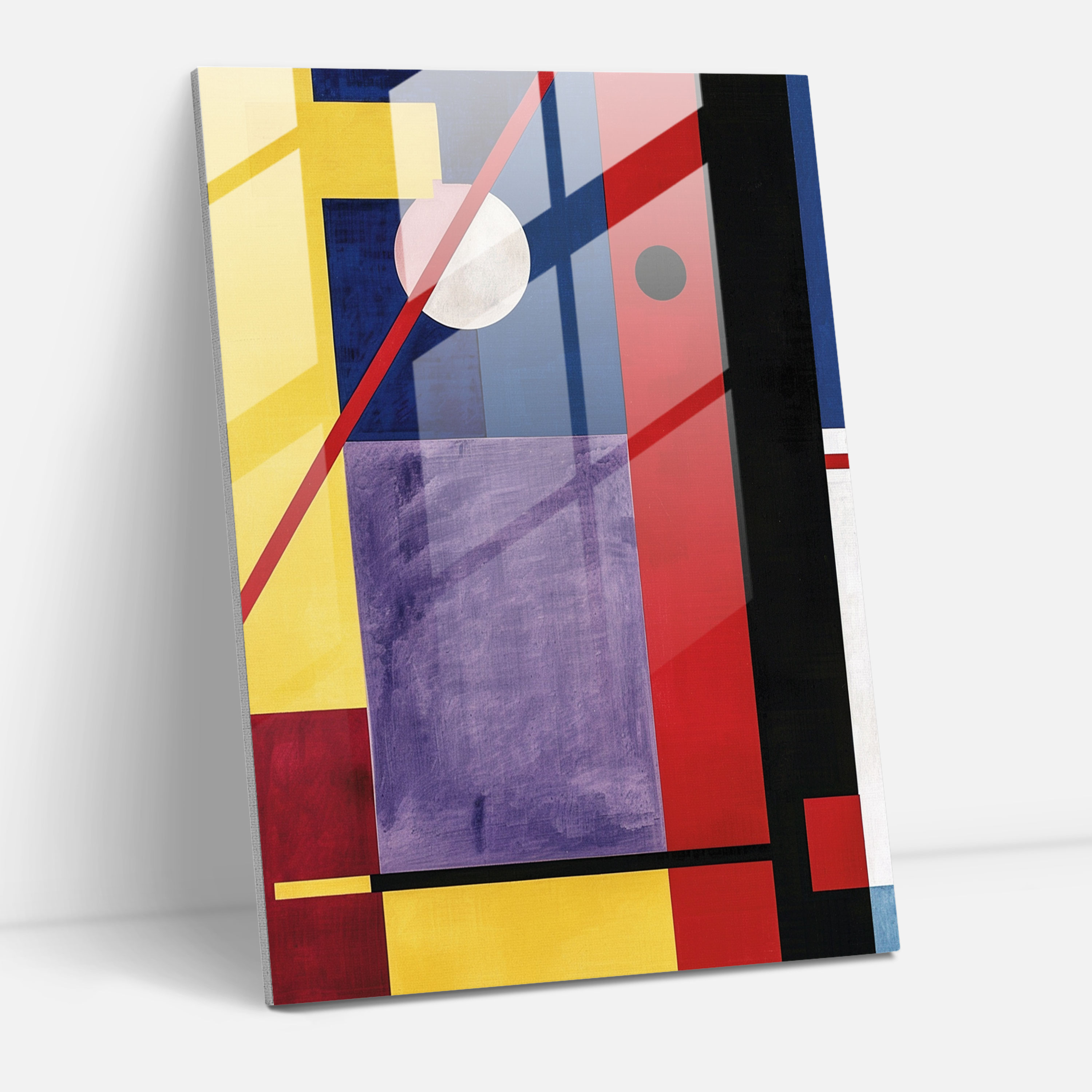 Suprematism Glass Art - Geometric Shapes In Primary Colors - Suprematism, Glass Art, Modern Art, Suprematism