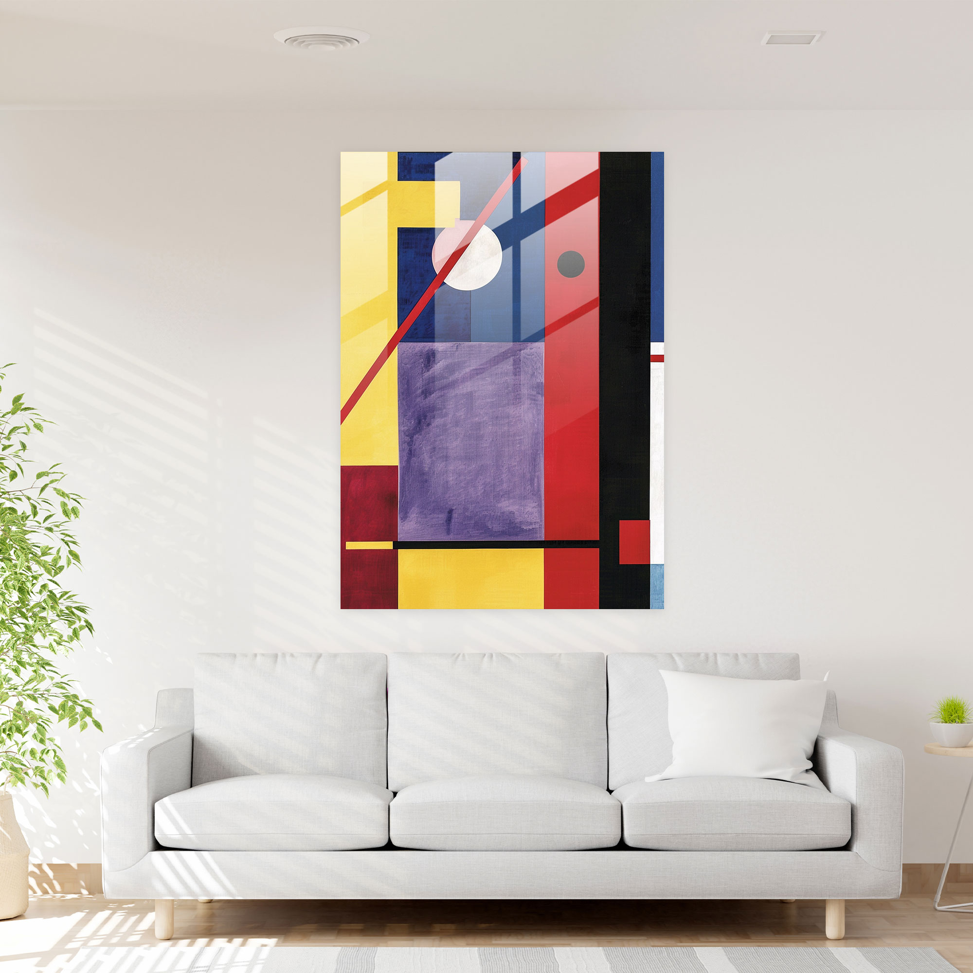 Suprematism Glass Art - Geometric Shapes In Primary Colors - Suprematism, Glass Art, Modern Art, Suprematism