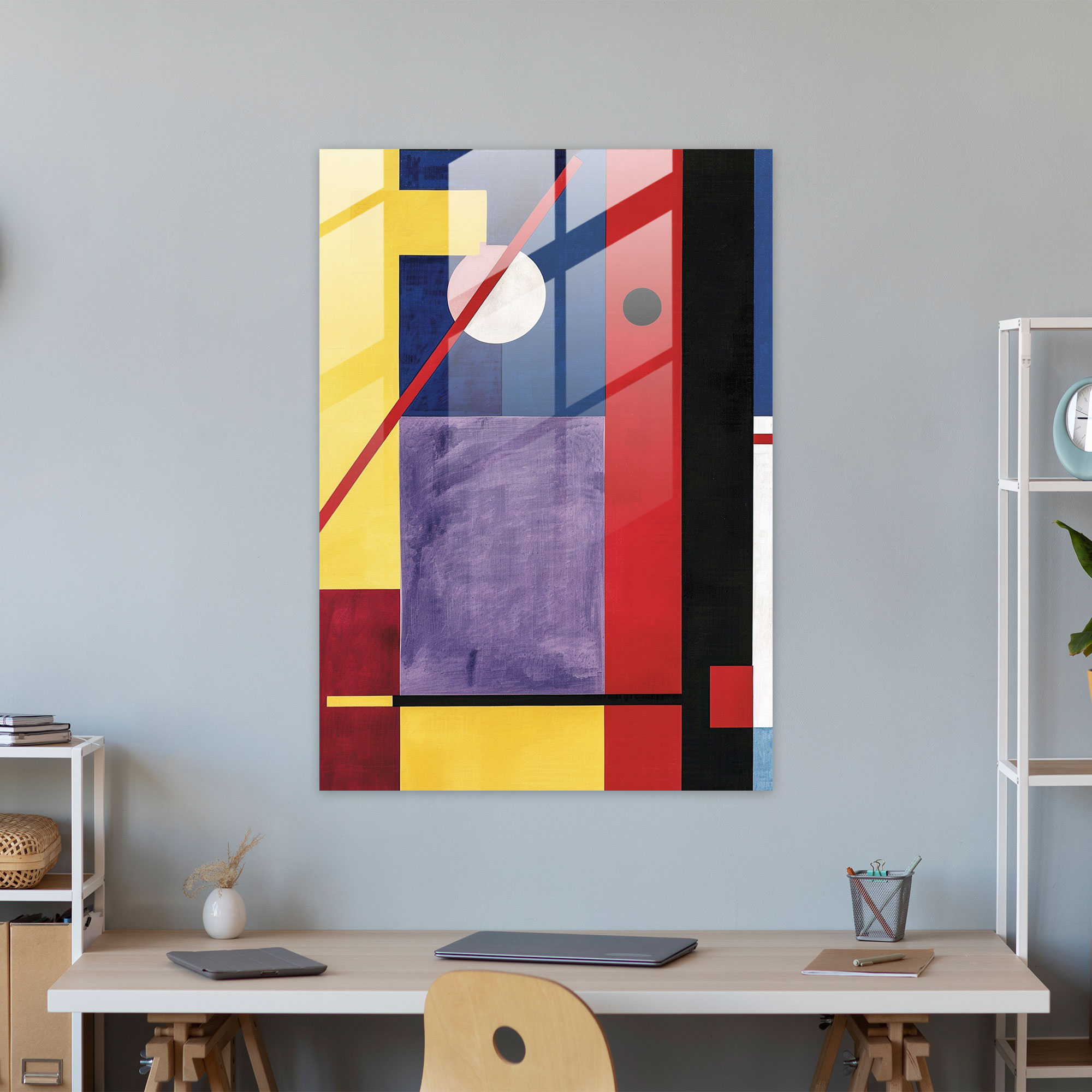 Suprematism Glass Art - Geometric Shapes In Primary Colors - Suprematism, Glass Art, Modern Art, Suprematism