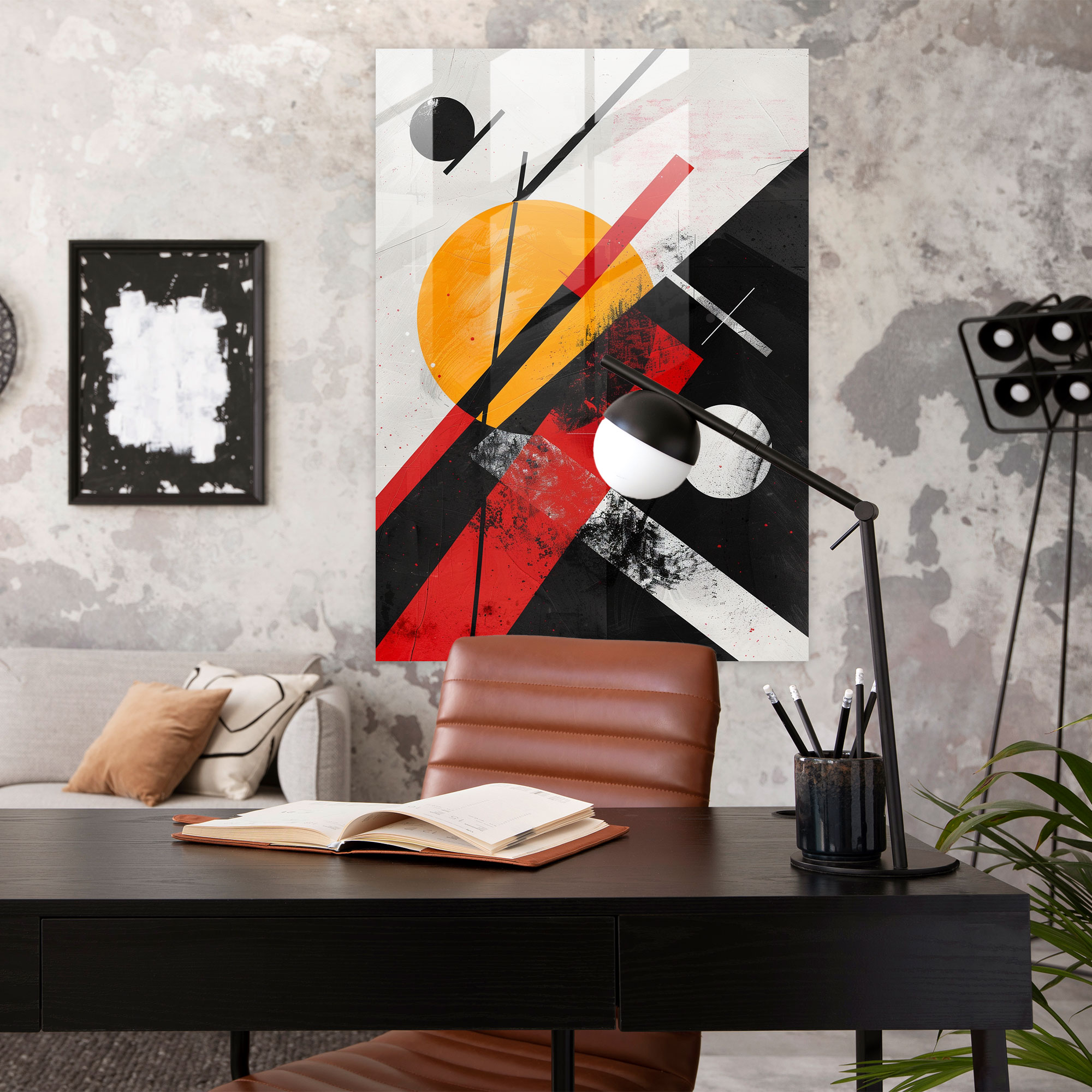 Suprematism Modern Art - Abstract Composition With Bold Lines - Suprematism, Wall Decoration, Glass Print, Suprematism