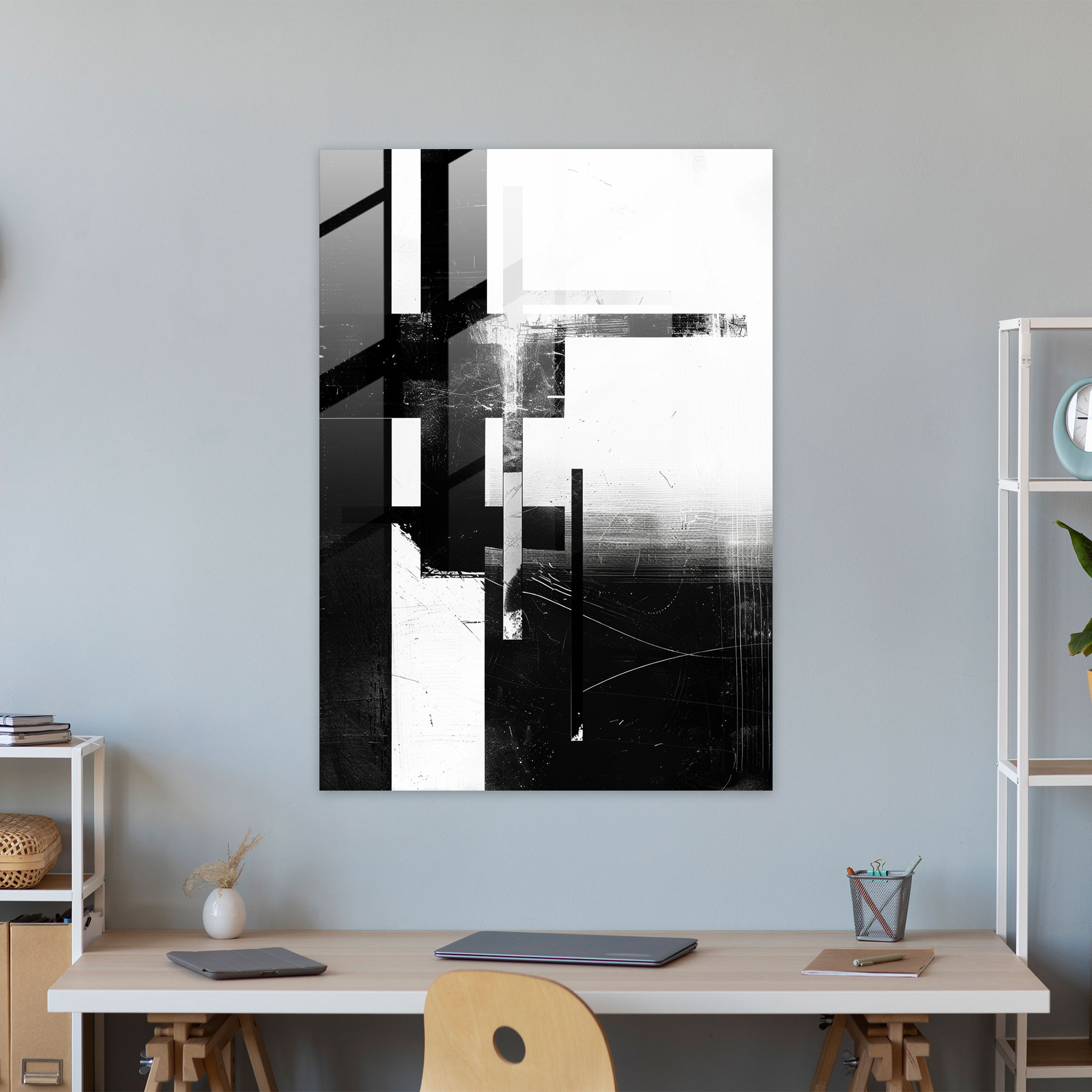 Suprematism Abstract Composition Glass Wall Art - Suprematism, Home Decoration, Glass Wall Art, Suprematism