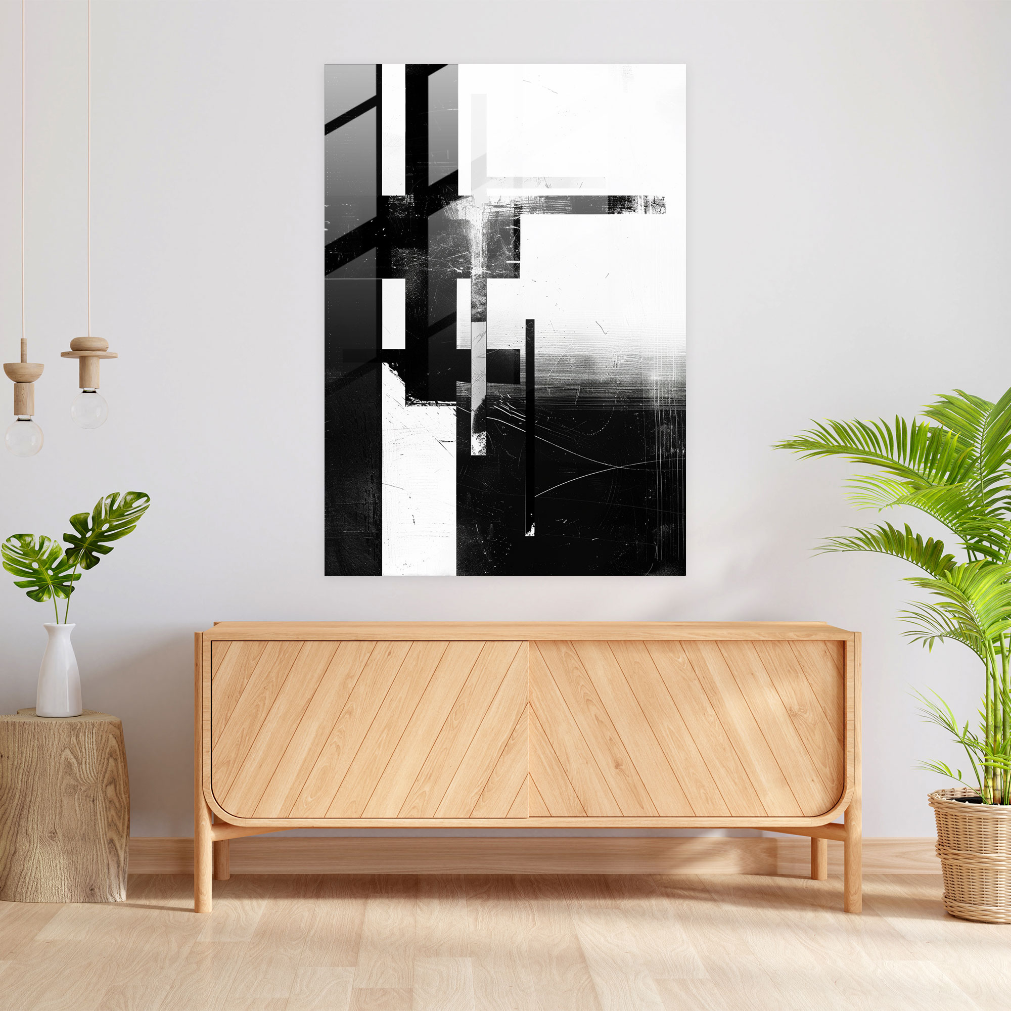 Suprematism Abstract Composition Glass Wall Art - Suprematism, Home Decoration, Glass Wall Art, Suprematism