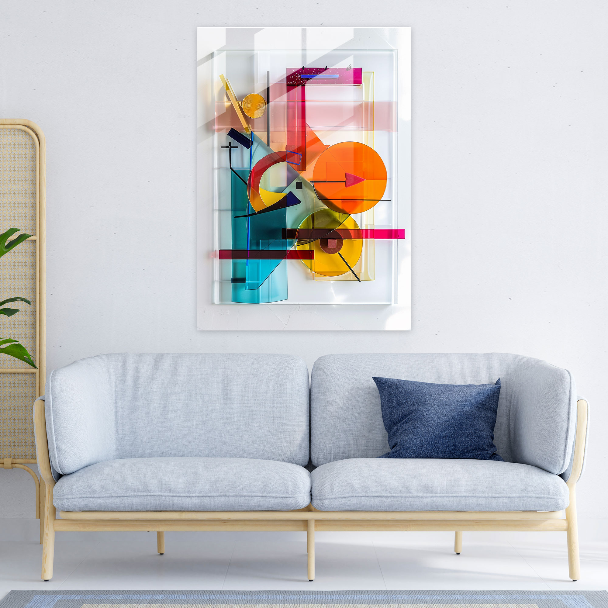 Suprematism Abstract Shapes Glass Wall Art - Suprematism, Suprematism, Glass Wall Art, Wall Decoration