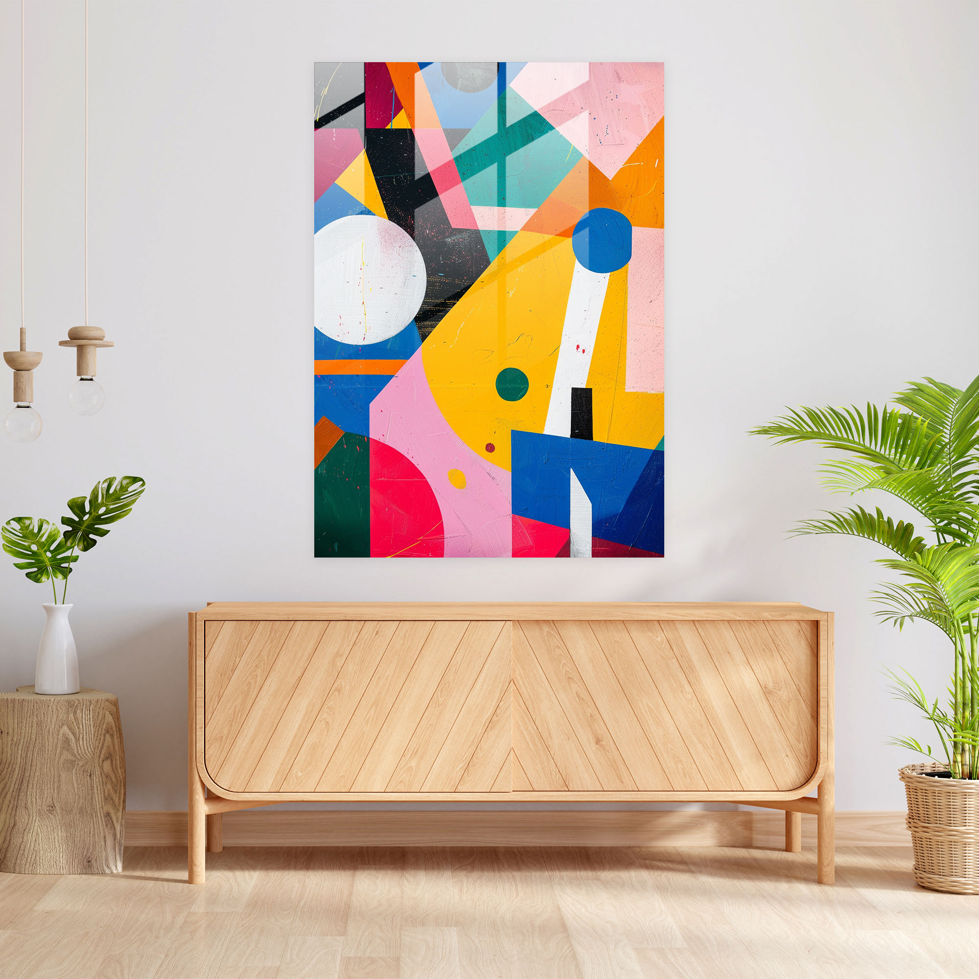 Suprematism Vibrant Colors Wall Decoration - Suprematism, Glass Art, Suprematism, Modern Art