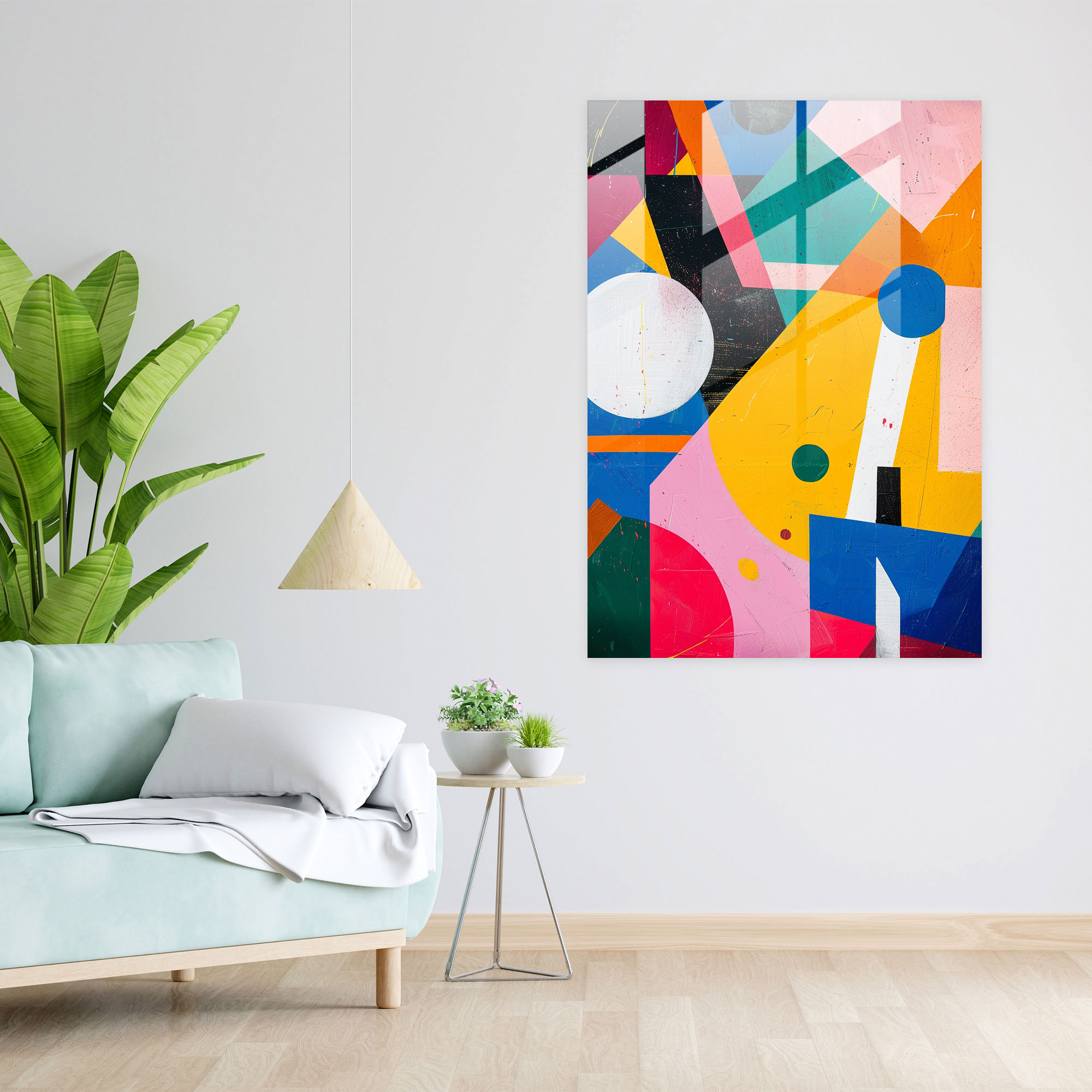 Suprematism Vibrant Colors Wall Decoration - Suprematism, Glass Art, Suprematism, Modern Art