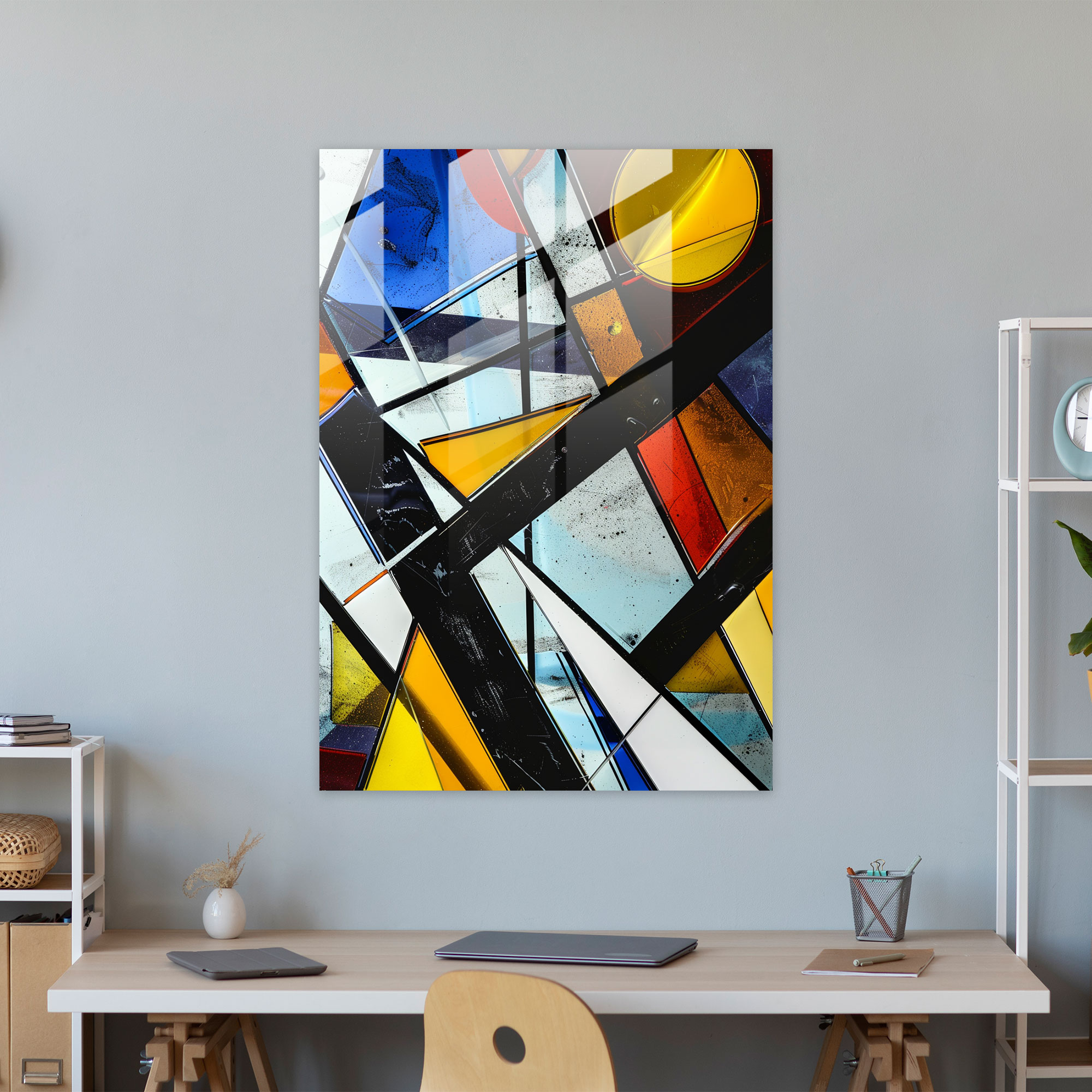 Suprematism Dynamic Composition Glass Art - Suprematism, Home Decoration, Suprematism, Wall Decoration
