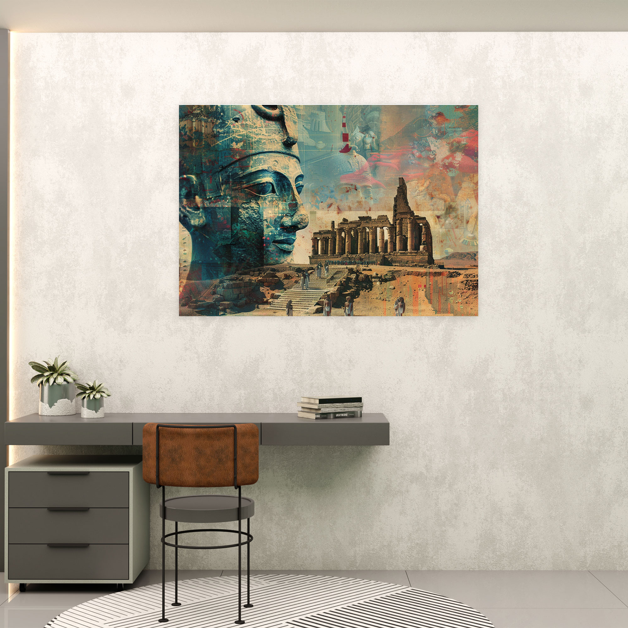 Sumerians Ancient Ruins Wall Art - Sumerians, Mixed Media Collage, Ancient Ruins, Deities