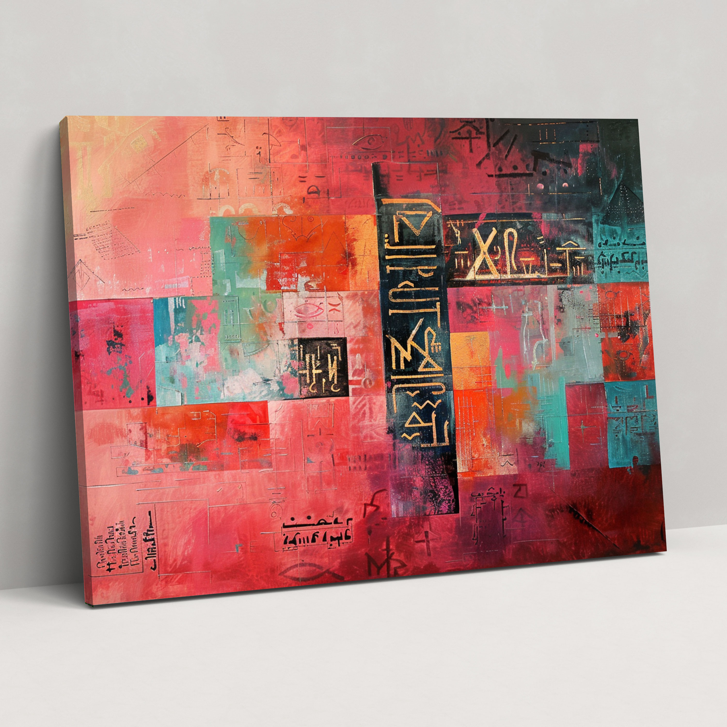 Sumerians Abstract Script Wall Art - Sumerians, Wall Decoration, Modern, Home Decoration