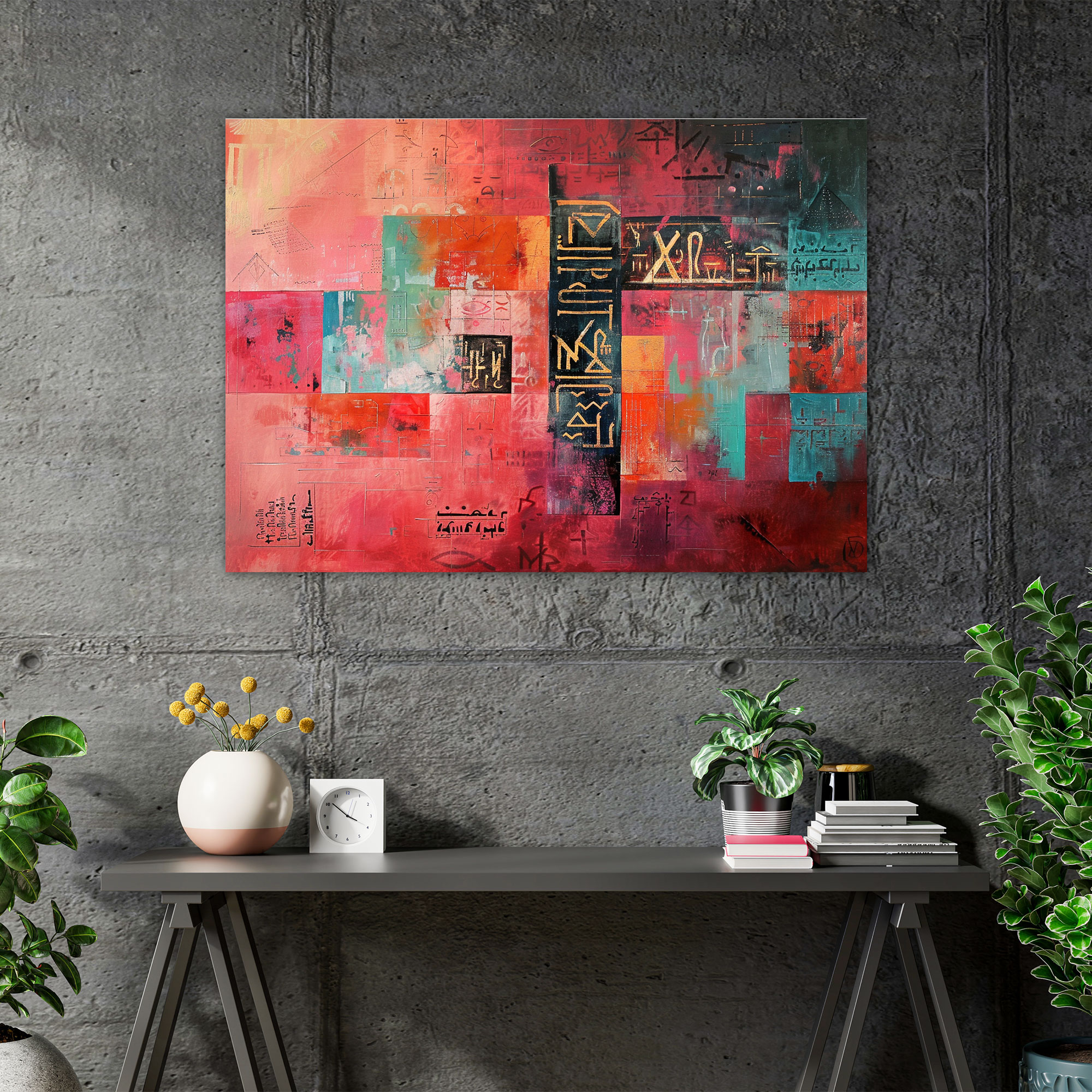 Sumerians Abstract Script Wall Art - Sumerians, Wall Decoration, Modern, Home Decoration