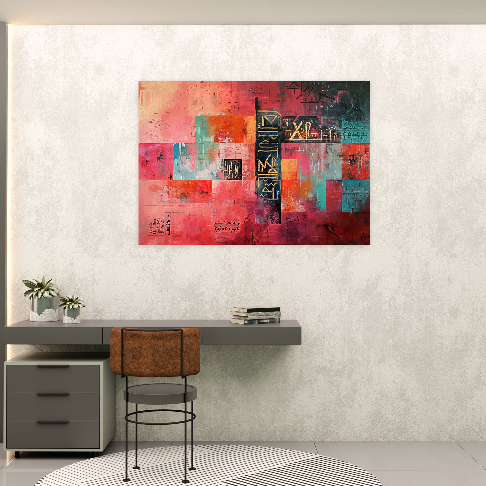 Sumerians Abstract Script Wall Art - Sumerians, Wall Decoration, Modern, Home Decoration