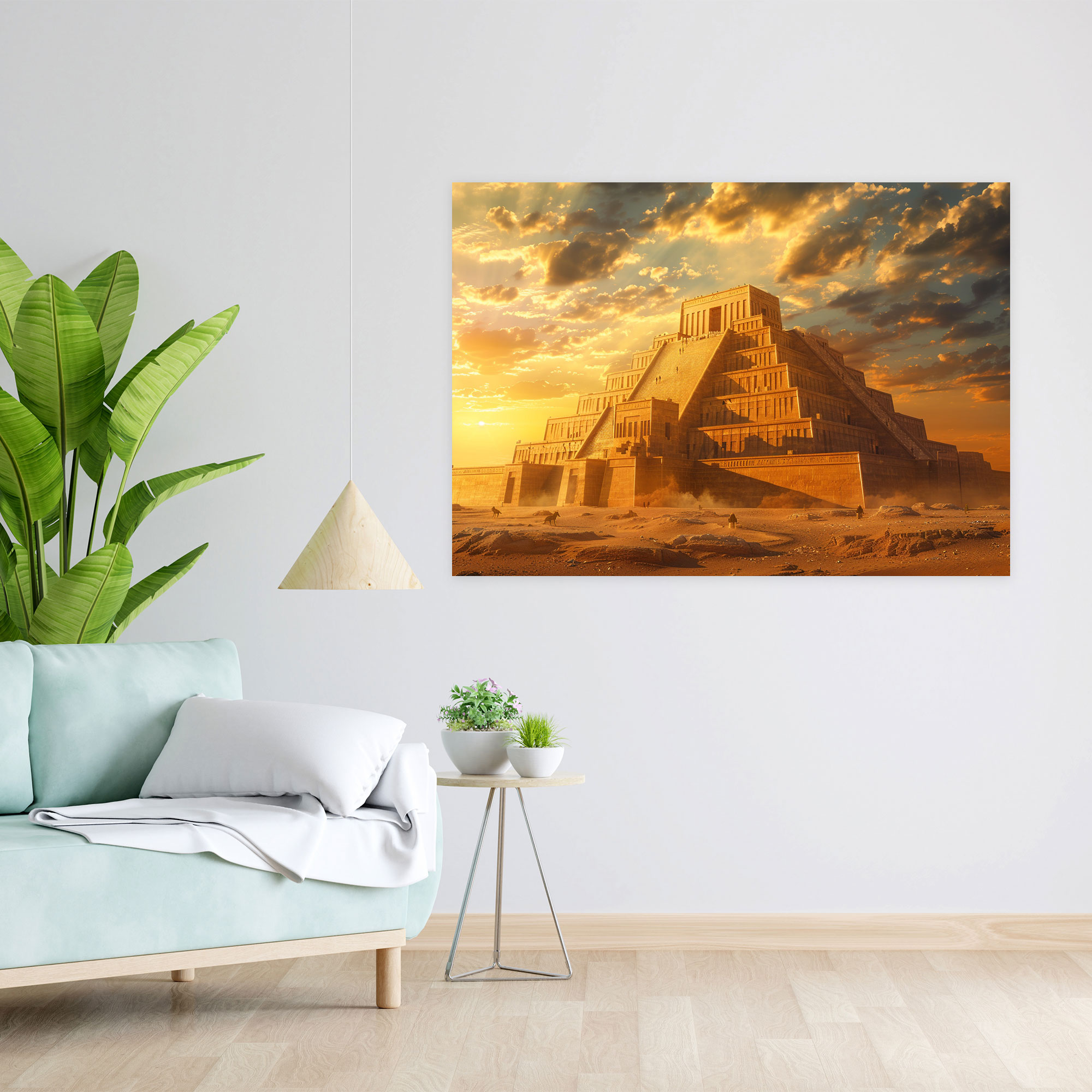 Sumerian Ziggurat Sunset Canvas Print - Sumerians, Home Decoration, Canvas Wall Art, Sumerians