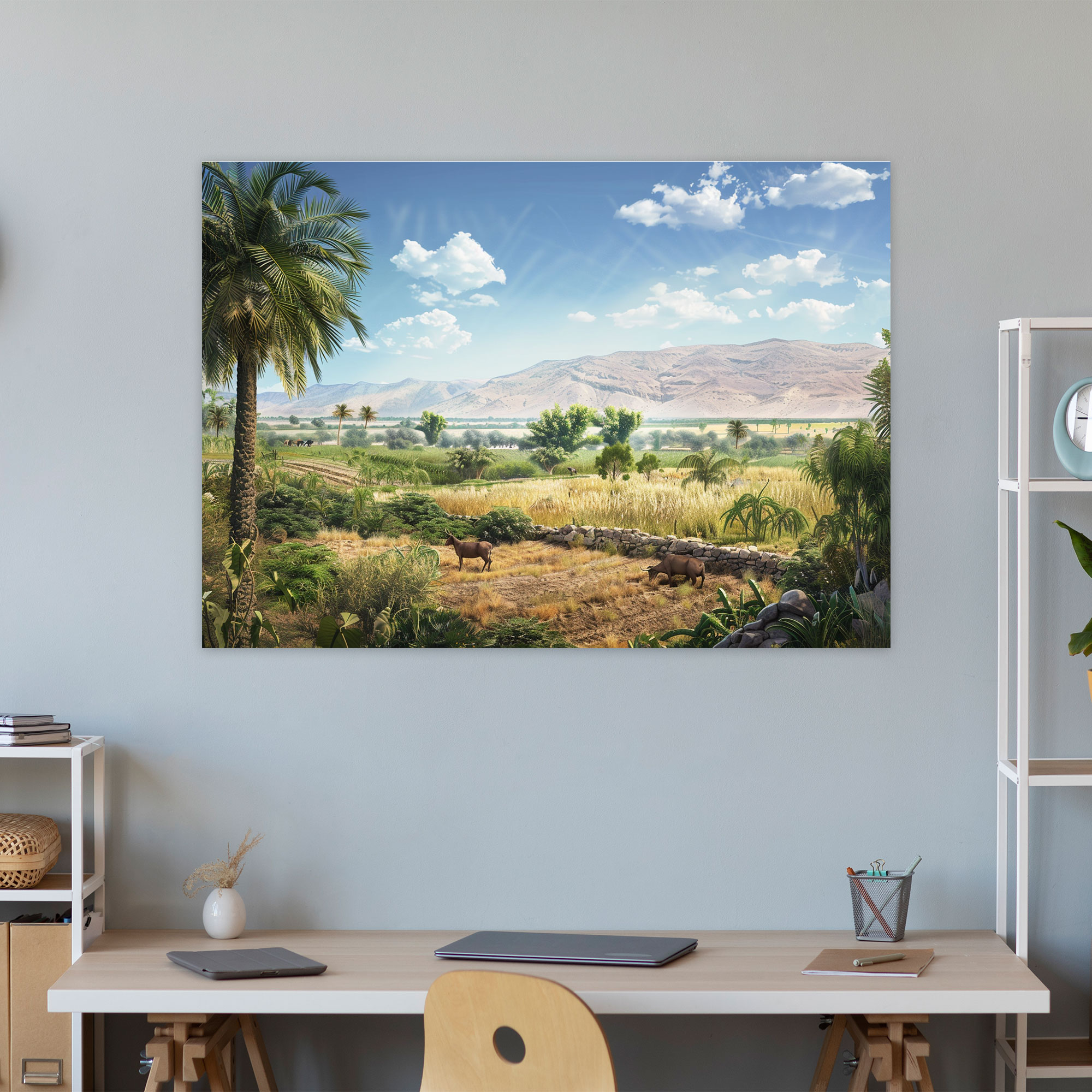 Sumerian Farming Landscape Wall Art - Sumerians, Canvas Wall Art, Sumerians, Canvas