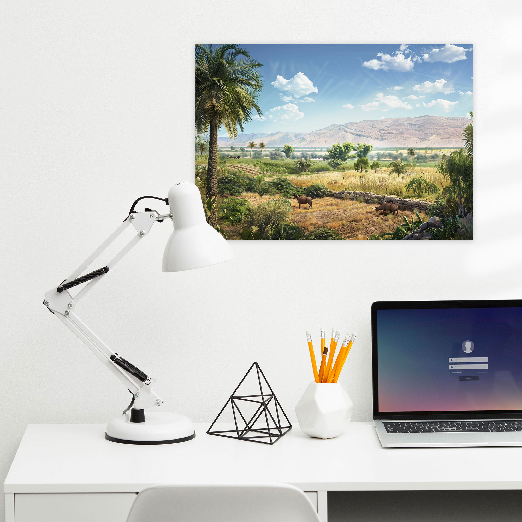 Sumerian Farming Landscape Wall Art - Sumerians, Canvas Wall Art, Sumerians, Canvas