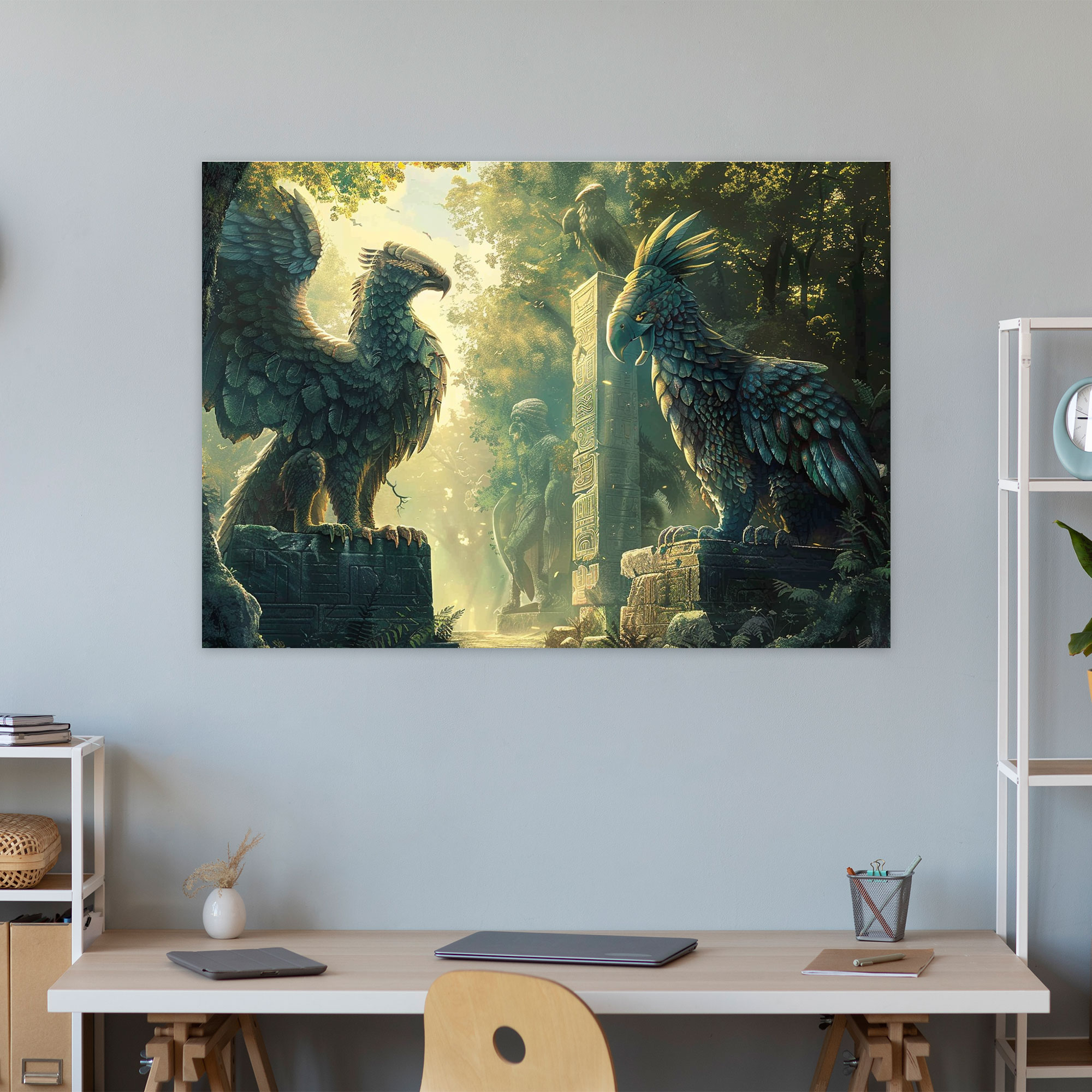 Sumerian Mythical Creatures Forest Canvas Print - Sumerians, Wall Art, Canvas Wall Art, Home Decoration