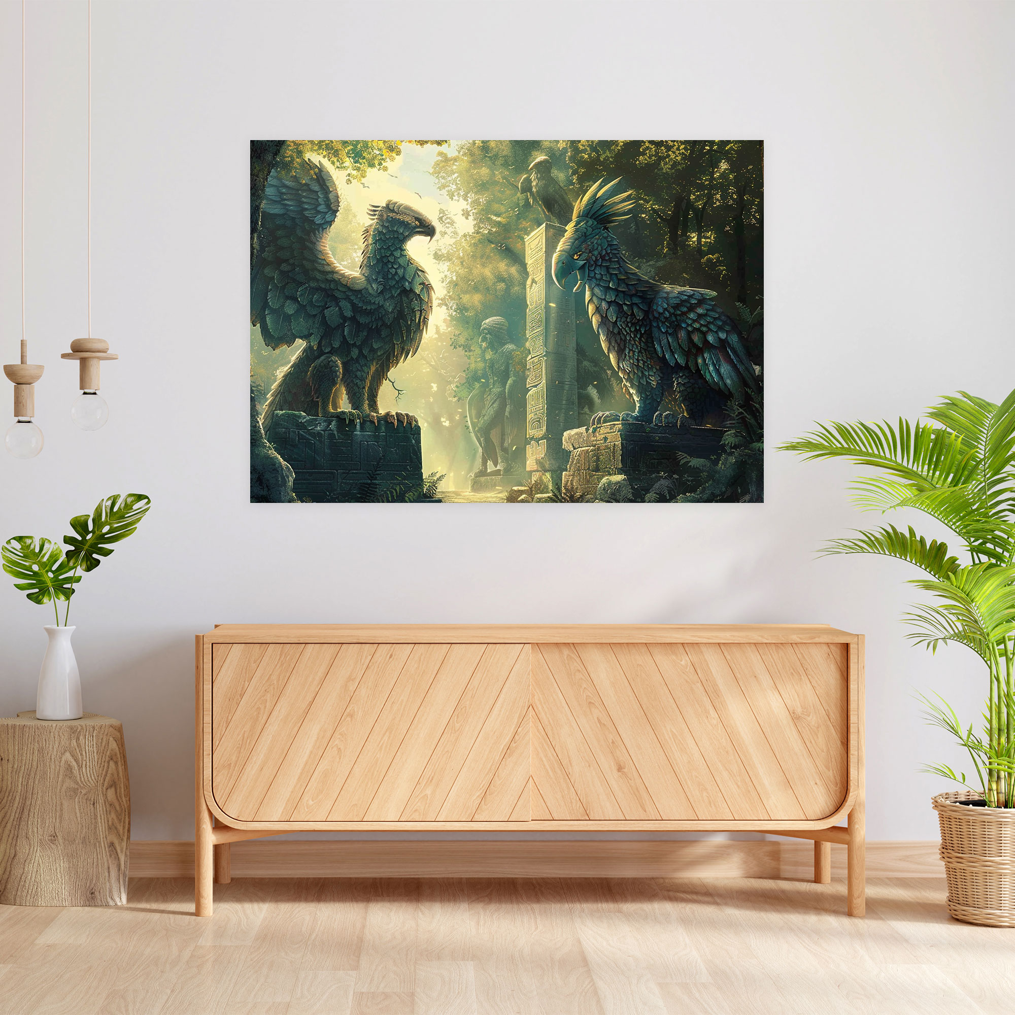 Sumerian Mythical Creatures Forest Canvas Print - Sumerians, Wall Art, Canvas Wall Art, Home Decoration