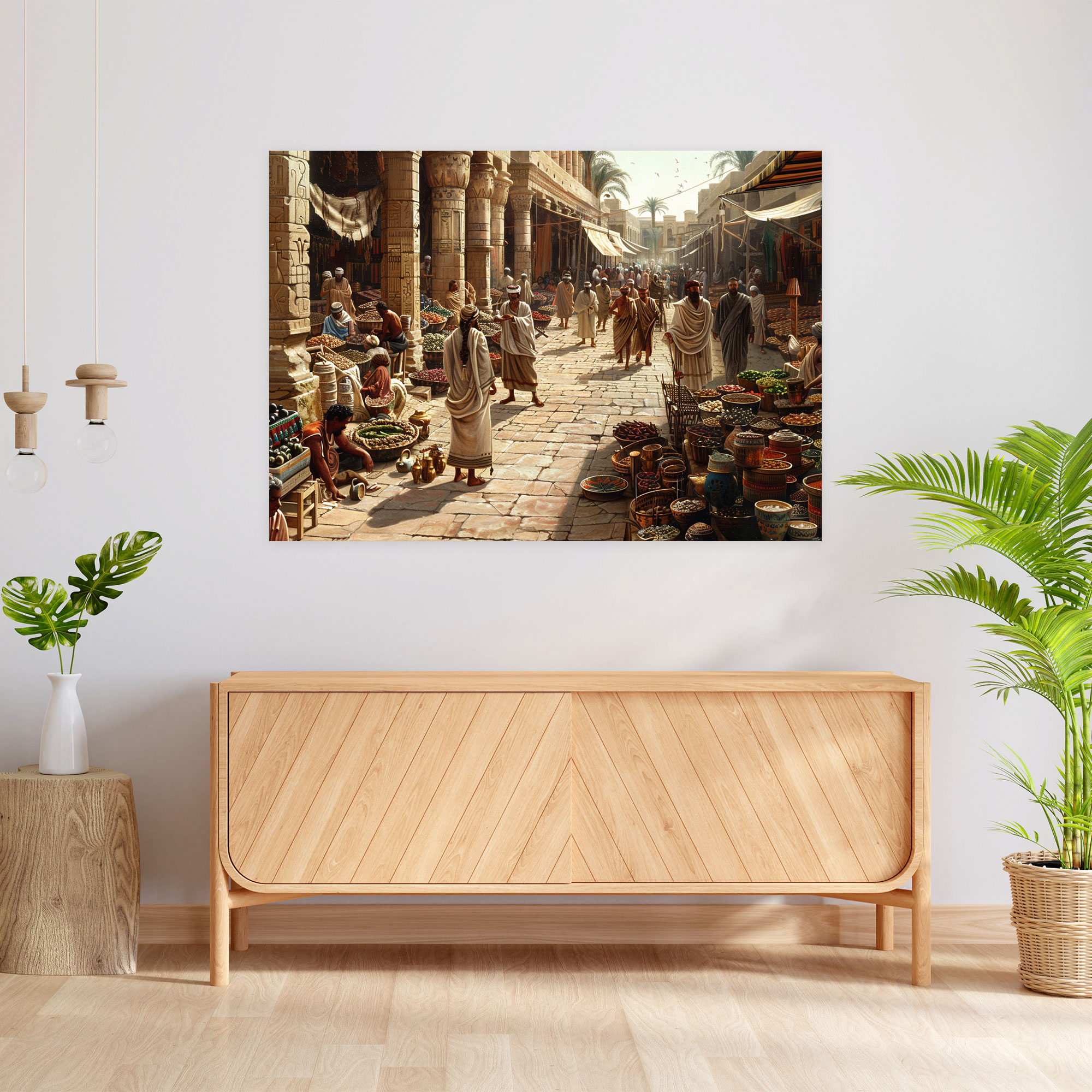 Sumerian Marketplace Scene Canvas Print - Sumerians, Canvas Wall Art, Wall Decoration, Canvas Print