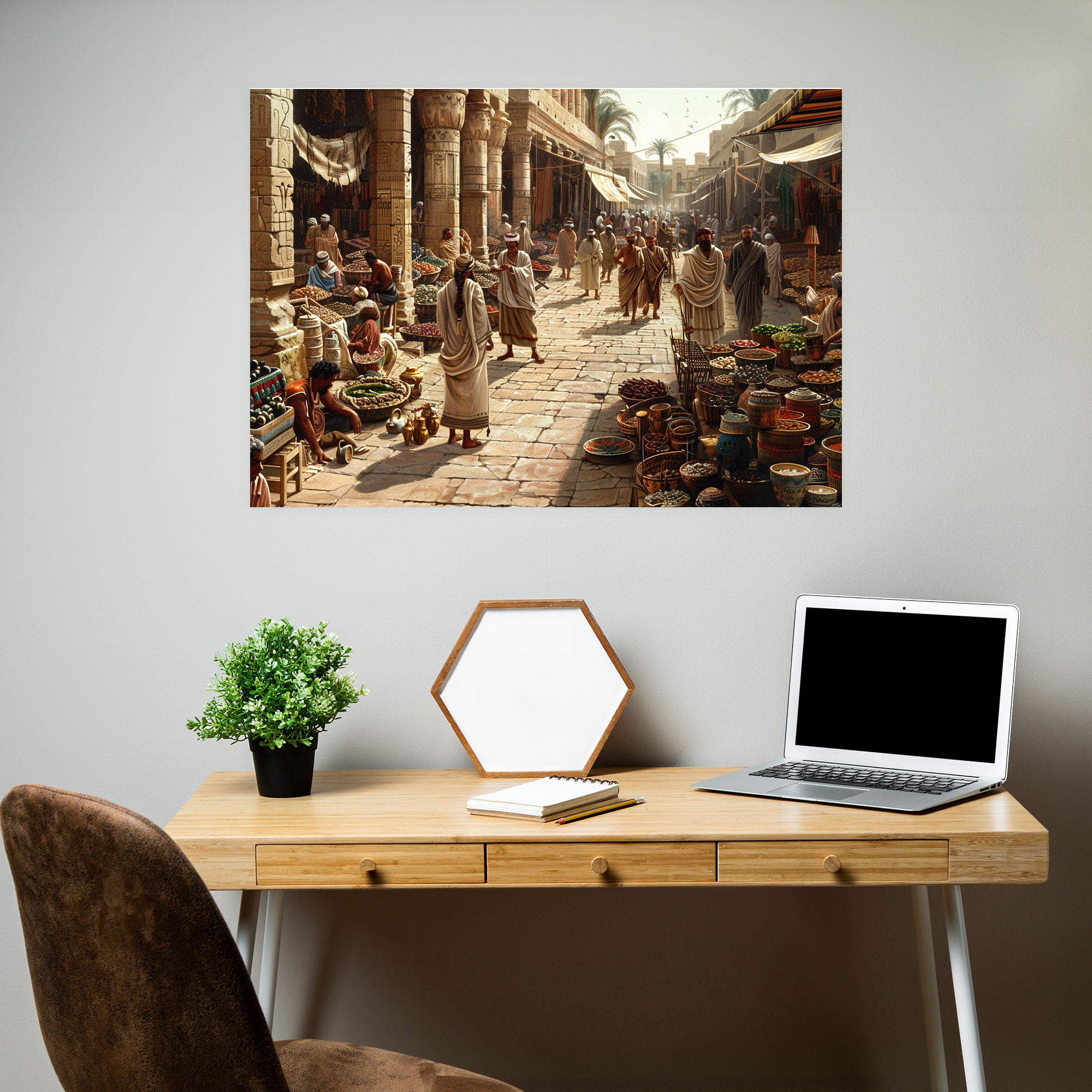 Sumerian Marketplace Scene Canvas Print - Sumerians, Canvas Wall Art, Wall Decoration, Canvas Print