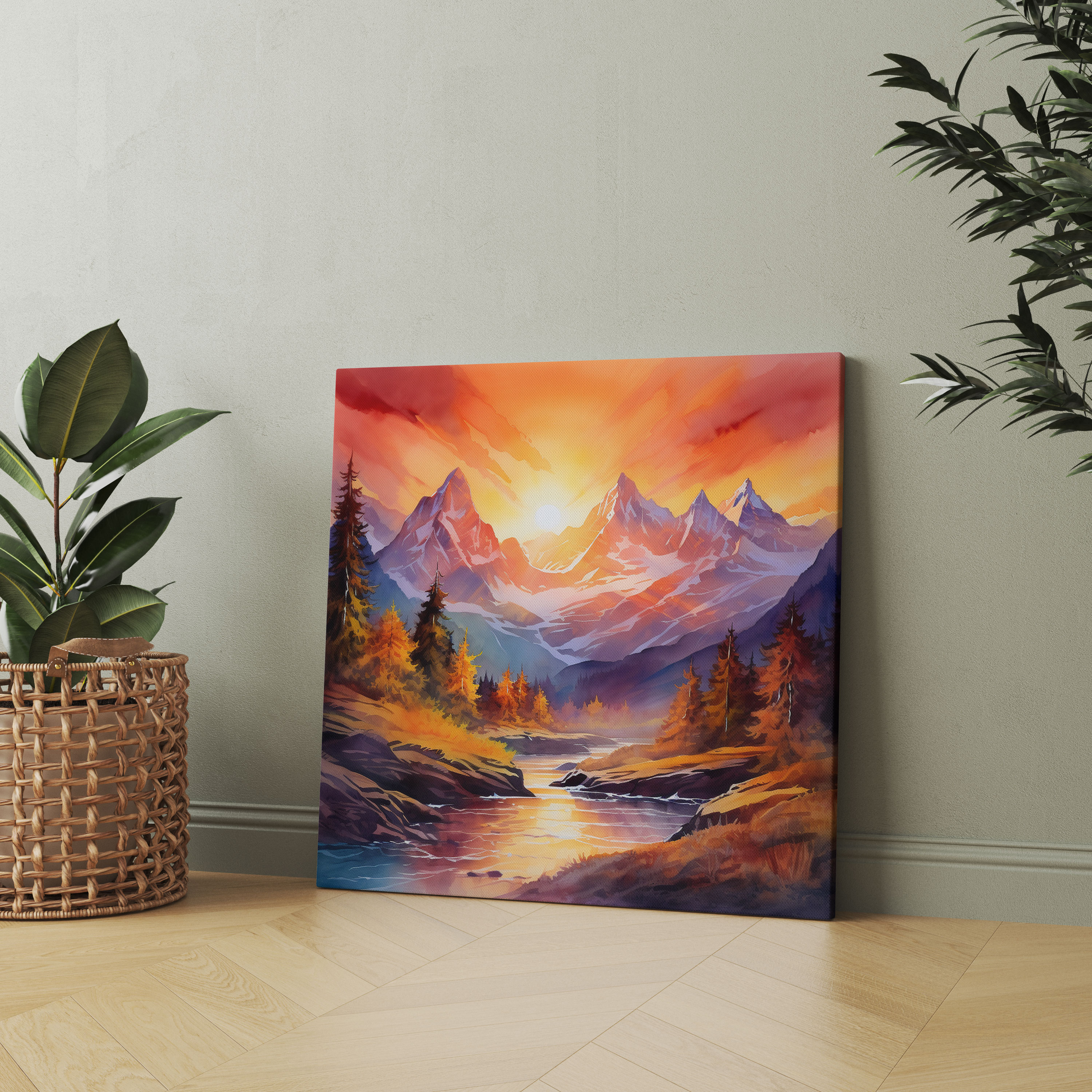 Sunset Mountain Canvas Print - Sunset, Home Decoration, Canvas, Wall Art