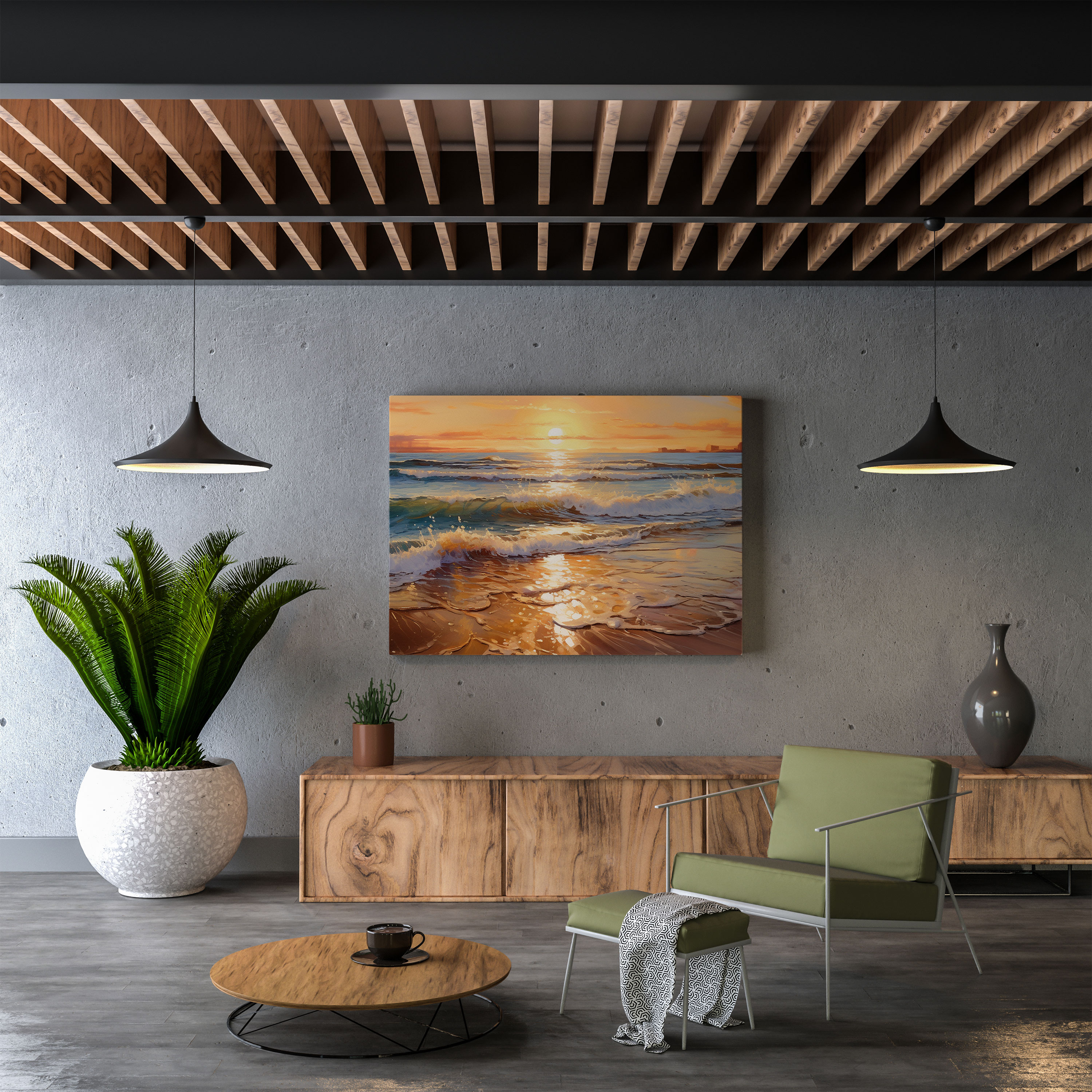 Sunset Beach Wall Art - Sunset, Impressionist Style, Home Decoration, Wall Decoration