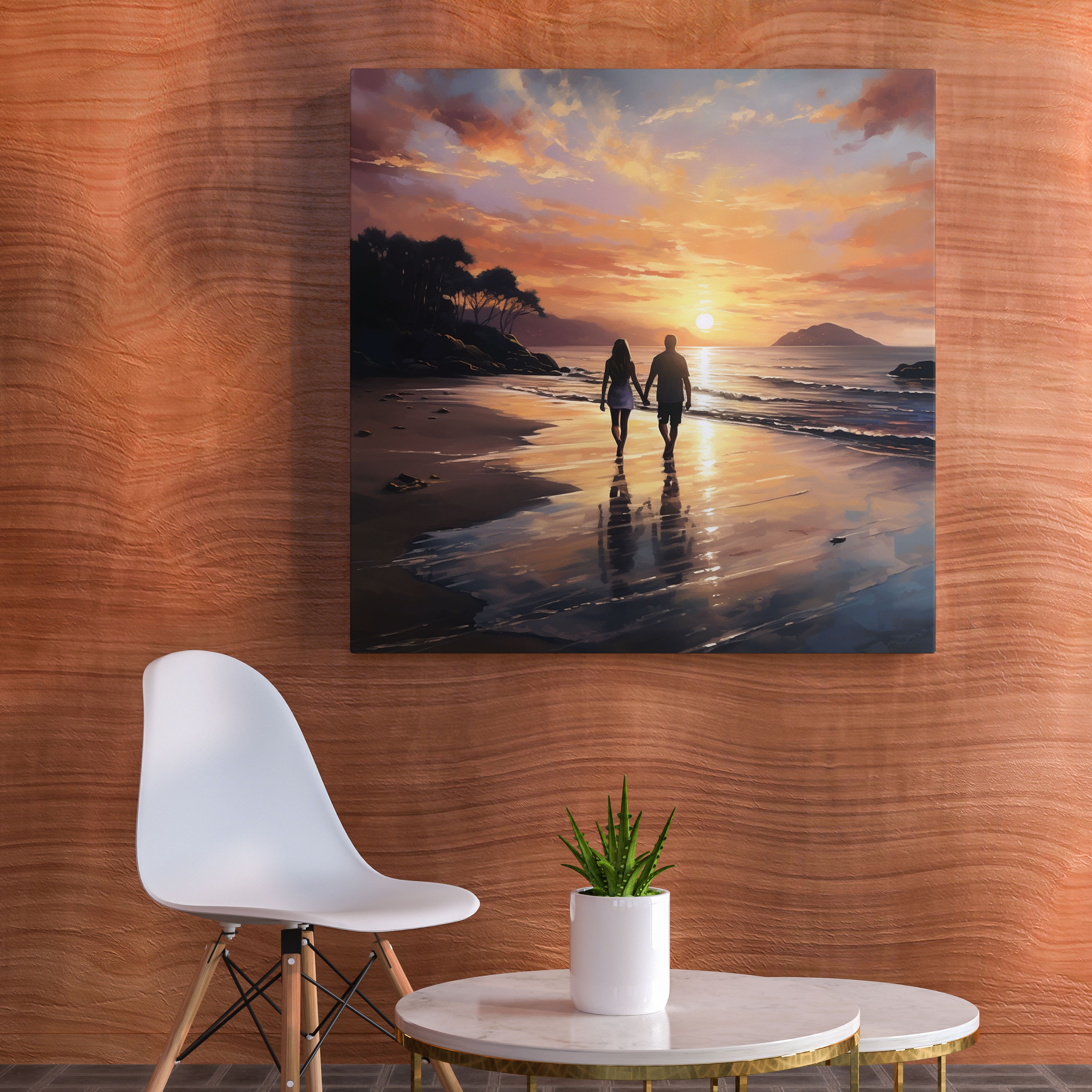 Sunset Romance Wall Art - Sunset, Canvas, Canvas Wall Art, Beautiful Sunset