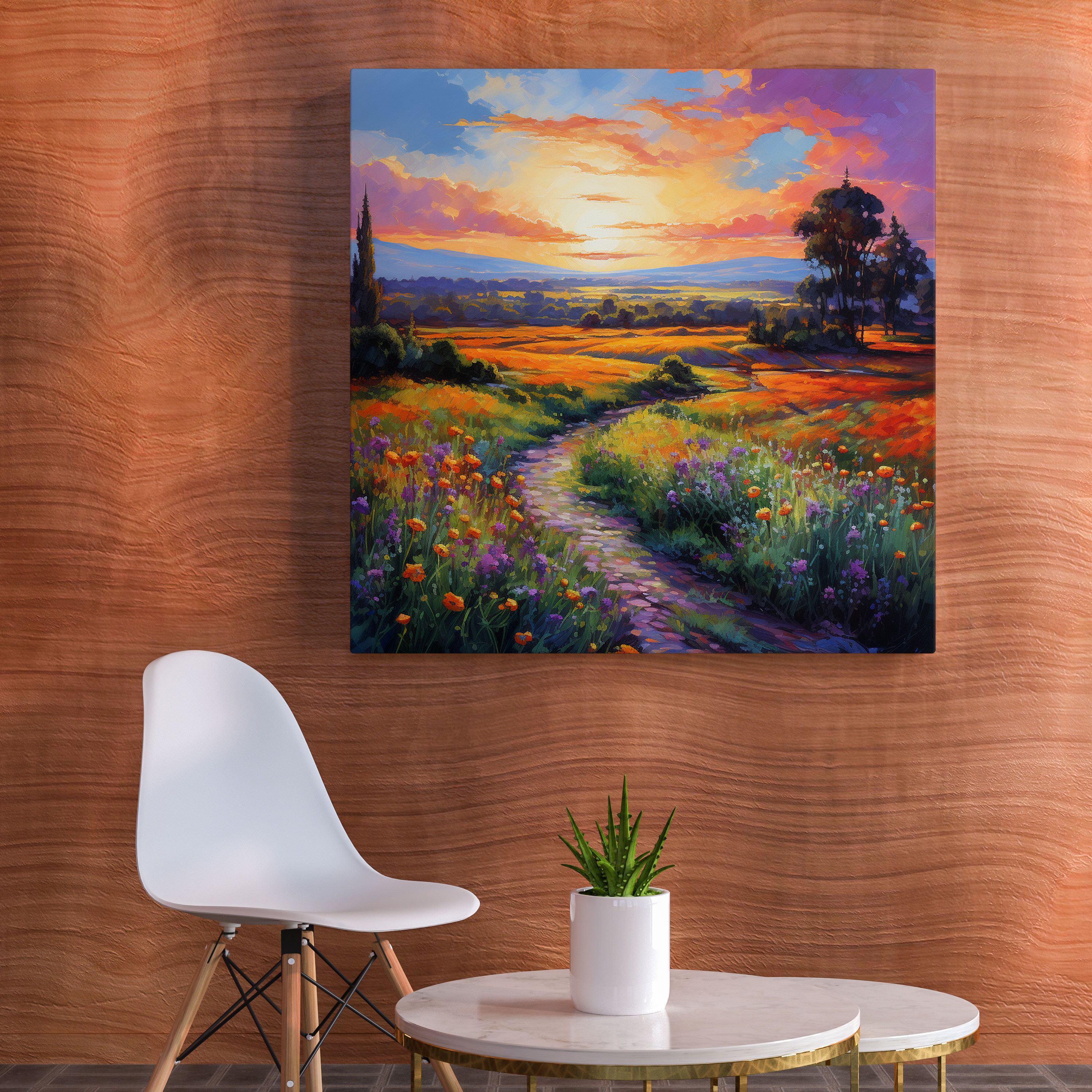 Vibrant Sunset Canvas Print - Sunset, Wall Art, Canvas Wall Art, Wall Decoration