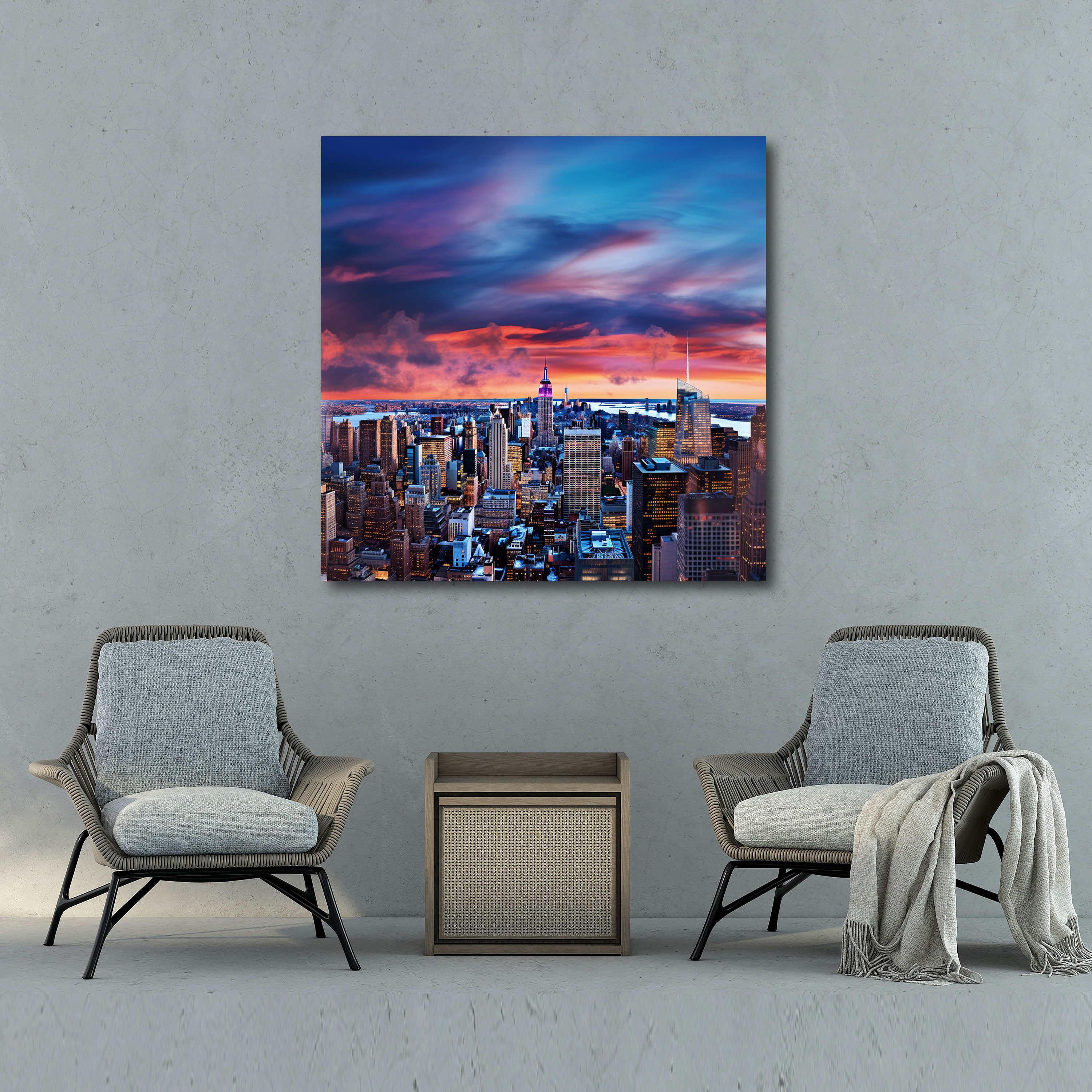 City Sunset Canvas Print - Sunset, Wall Decoration, City Sunset Canvas Print, Sunset Wall Art