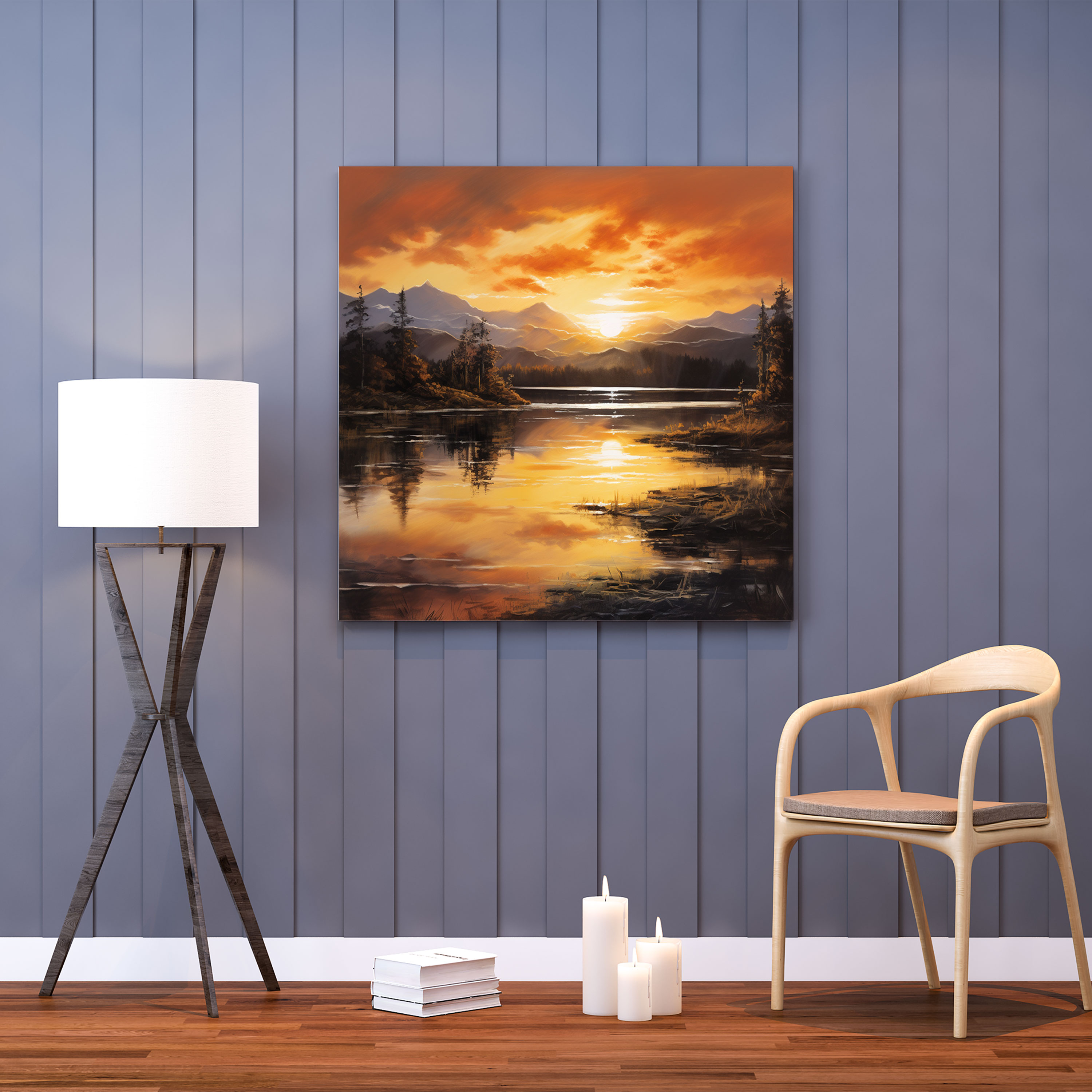 Mountain Sunset Canvas Print - Sunset, Canvas, Canvas Print, Sunset Wall Decoration