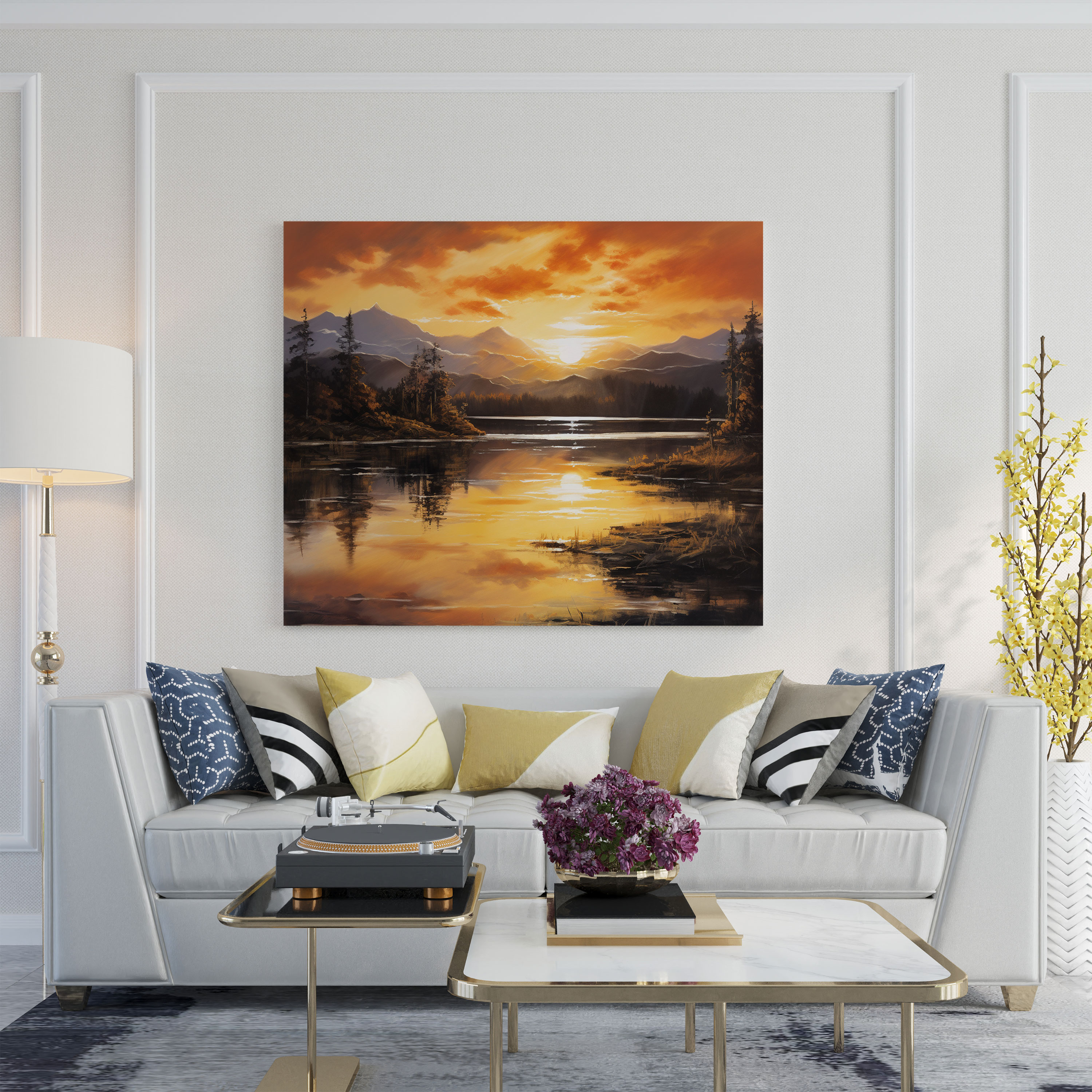 Mountain Sunset Canvas Print - Sunset, Canvas, Canvas Print, Sunset Wall Decoration