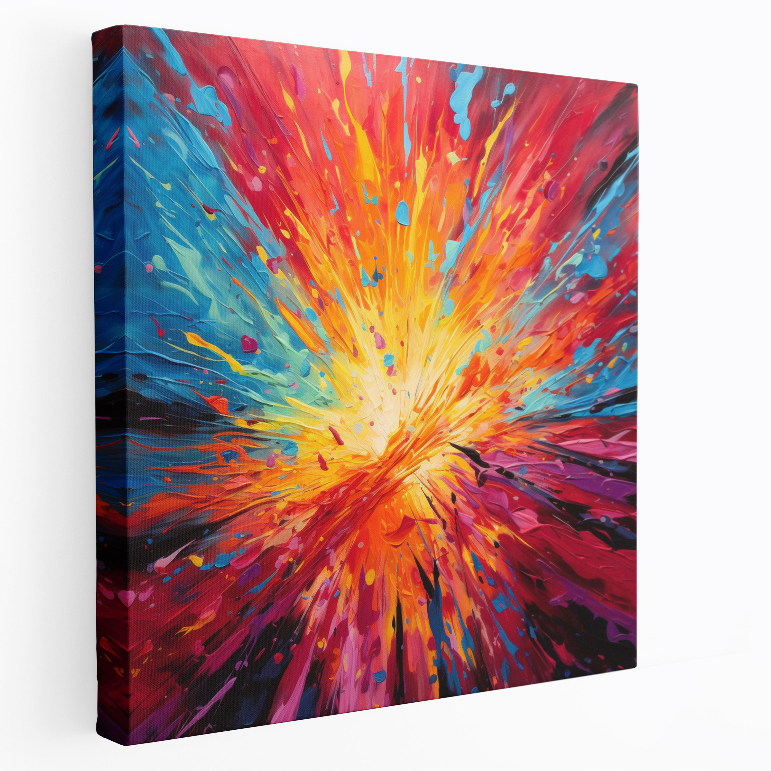 Vibrant Sunset Canvas Print - Sunset, Abstract Acrylic Painting, Wall Decoration, Canvas Print