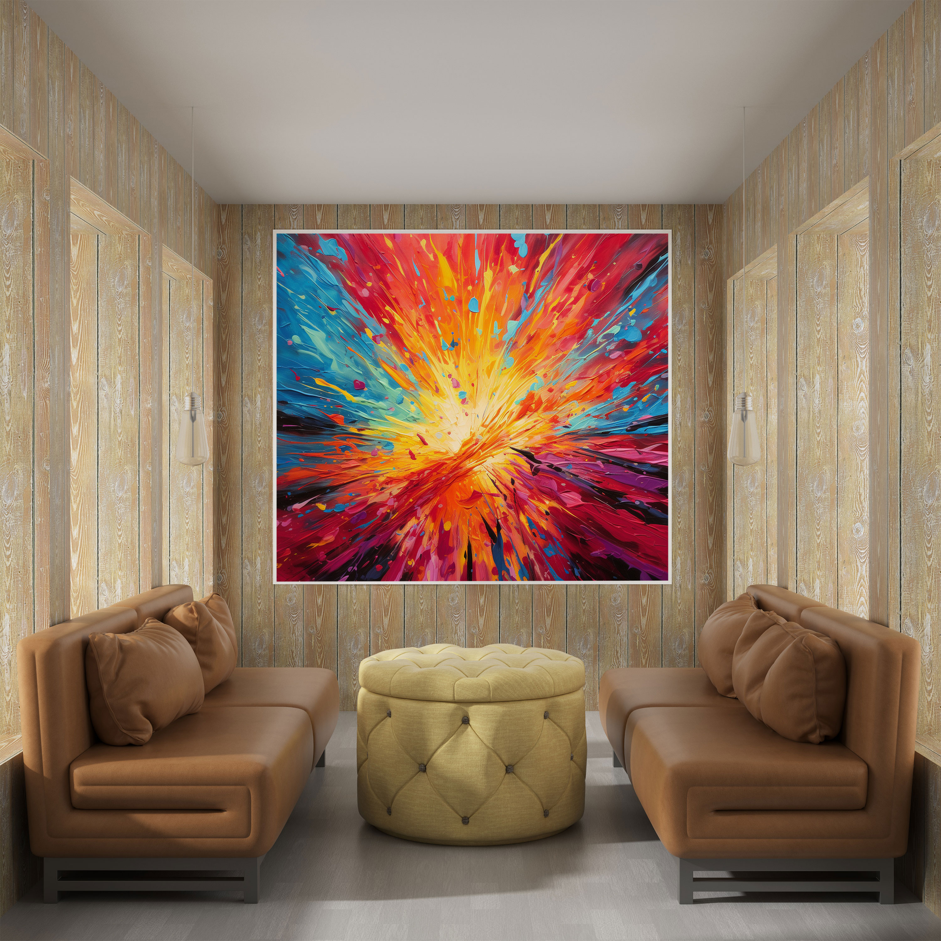 Vibrant Sunset Canvas Print - Sunset, Abstract Acrylic Painting, Wall Decoration, Canvas Print