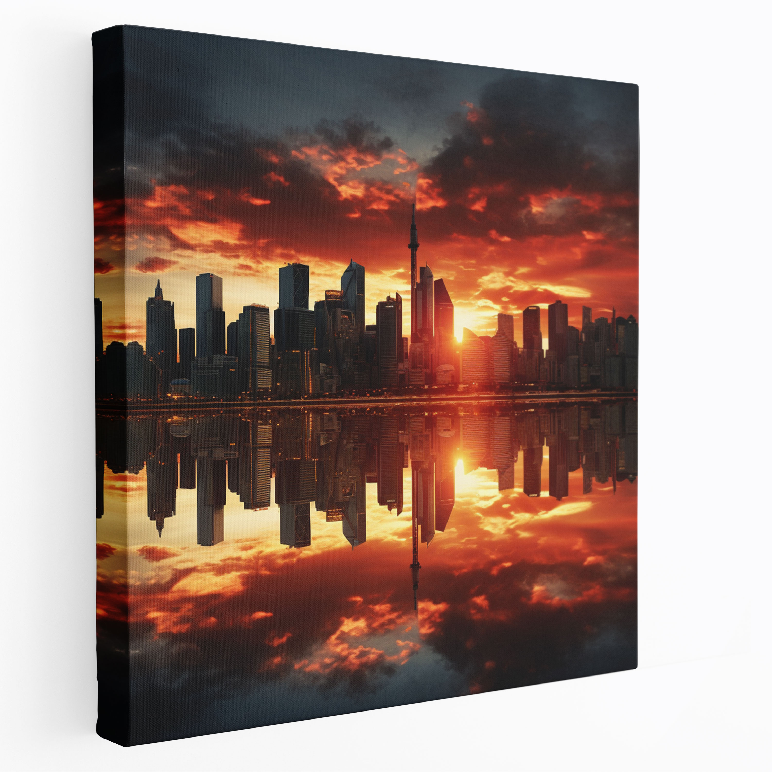 City Sunset Canvas Print - Sunset, City Skyline, Canvas Print, Sunset