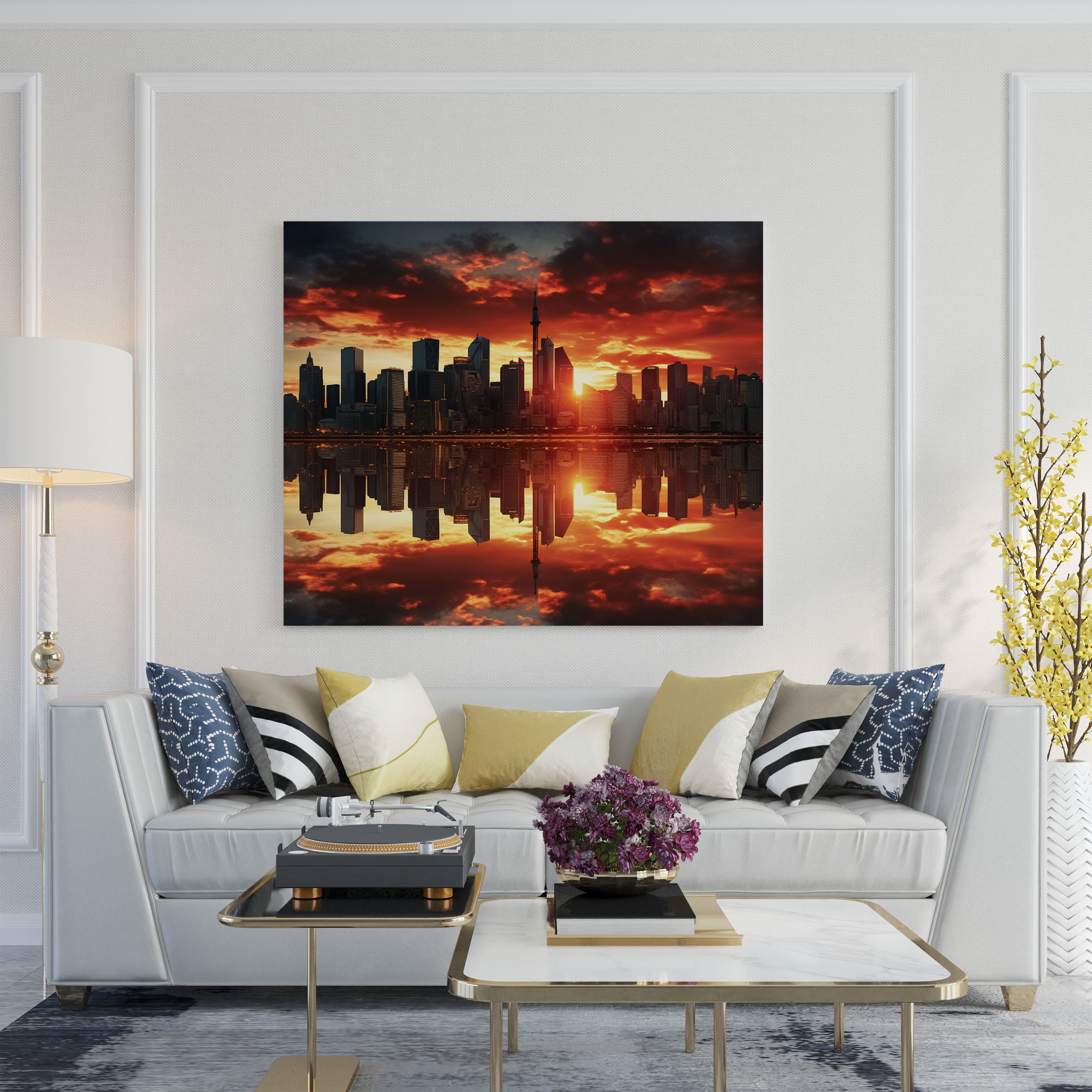 City Sunset Canvas Print - Sunset, City Skyline, Canvas Print, Sunset