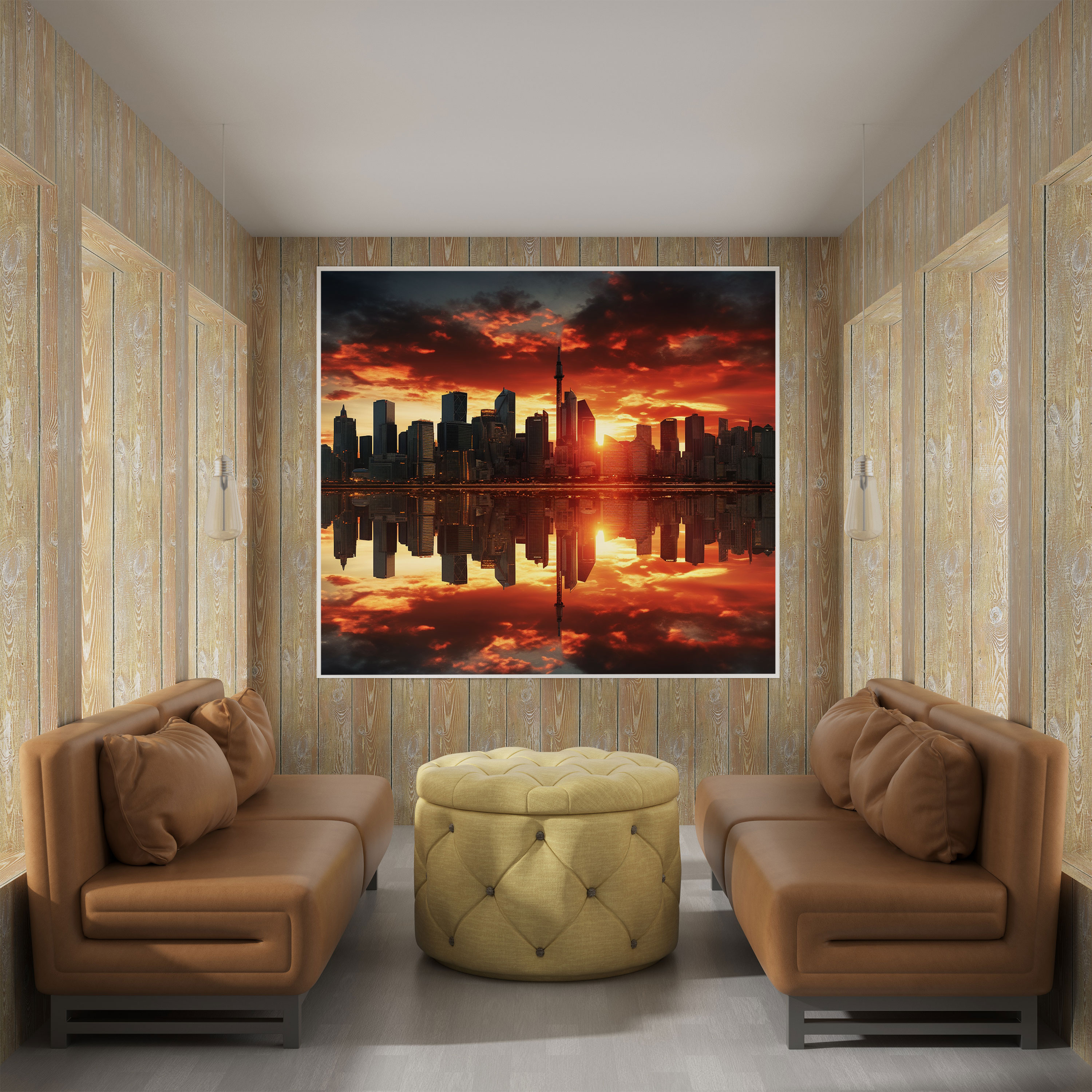 City Sunset Canvas Print - Sunset, City Skyline, Canvas Print, Sunset