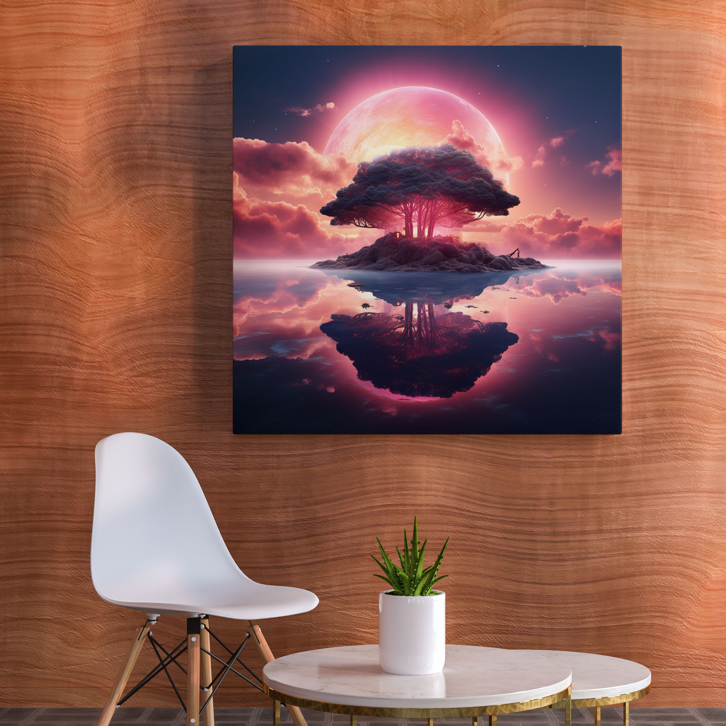 Floating Island Sunset Canvas Print - Sunset, Dreamlike Colors, Canvas Wall Art, Floating Island