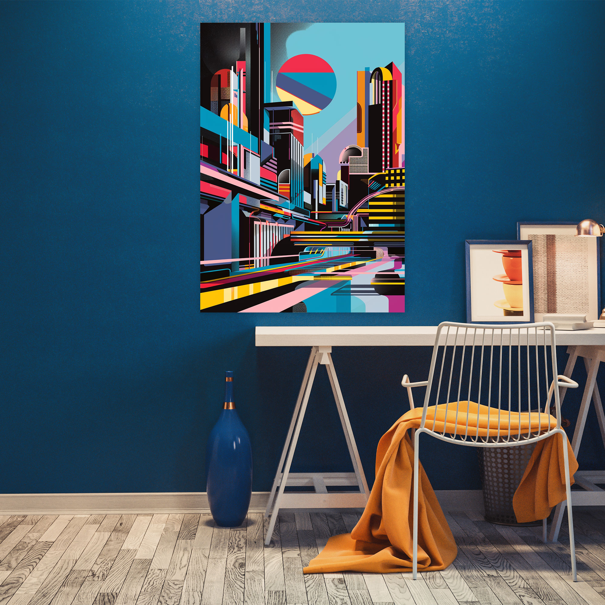 Suprematist Cityscape Wall Art - Suprematism, Wall Art, Home Decoration, Canvas Wall Art