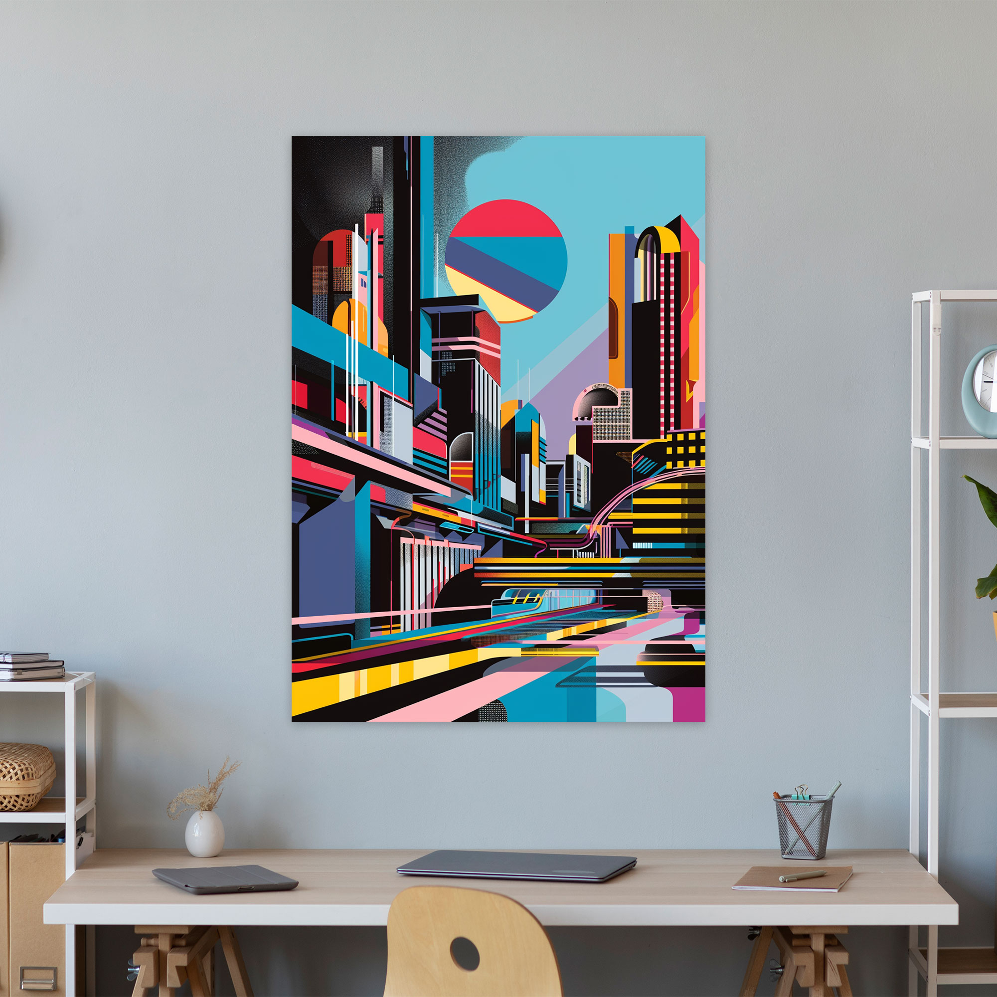 Suprematist Cityscape Wall Art - Suprematism, Wall Art, Home Decoration, Canvas Wall Art