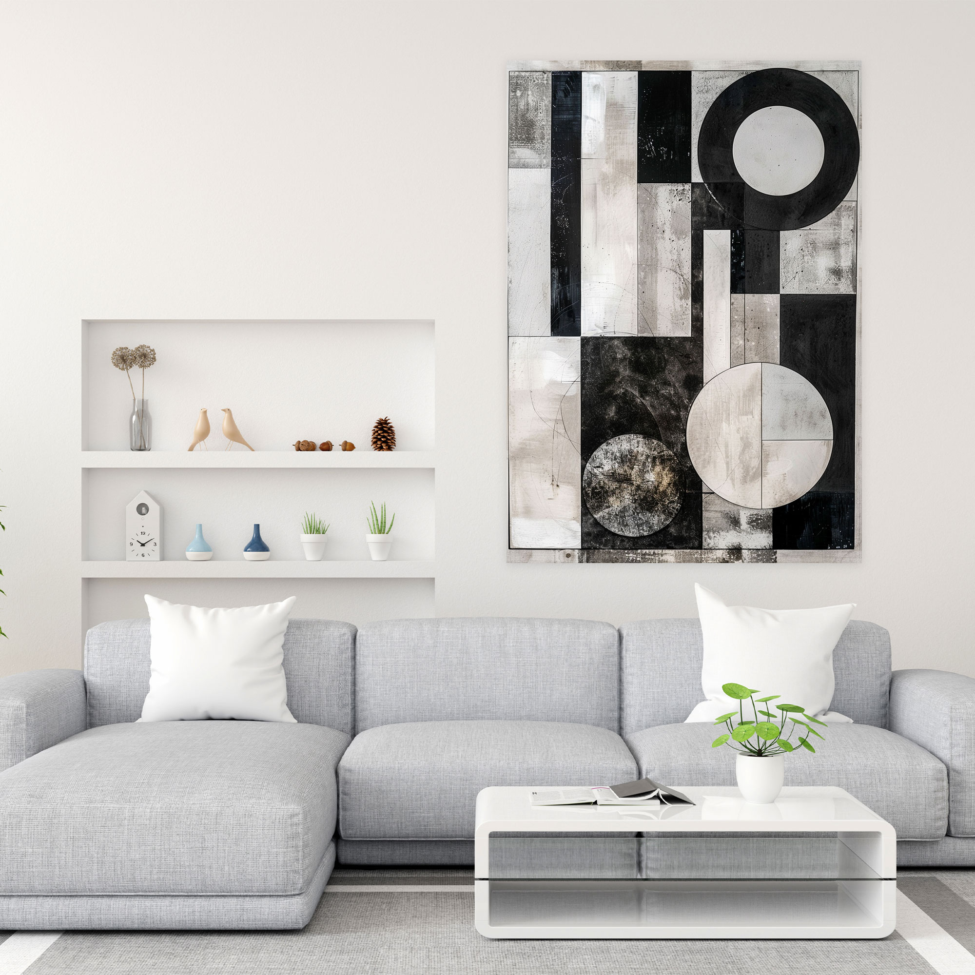 Monochromatic Suprematism Wall Art - Suprematism, Wall Decoration, Wall Art, Abstract Shapes