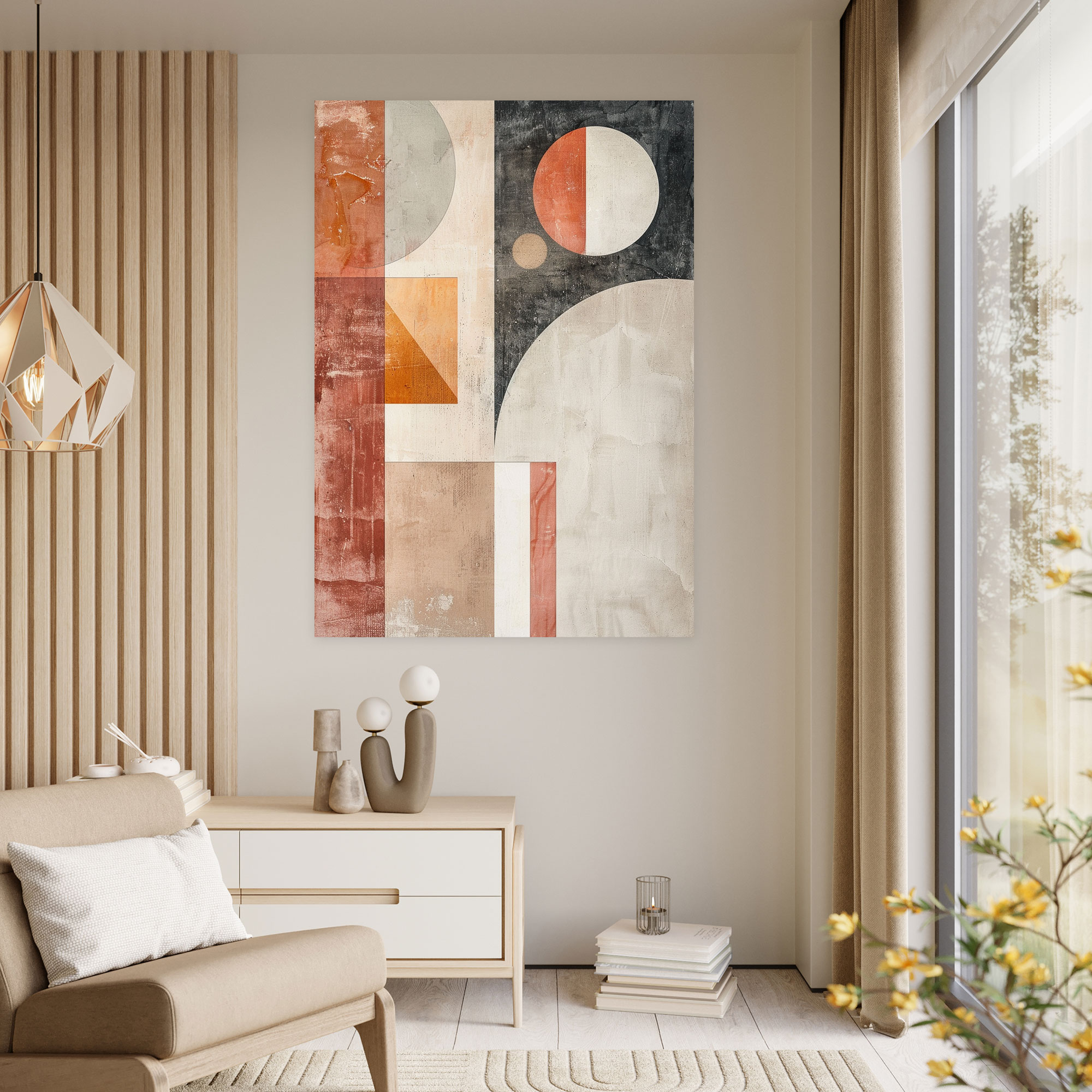 Muted Tones Suprematism Canvas Print - Suprematism, Wall Decoration, Wall Art, Neutral Tones