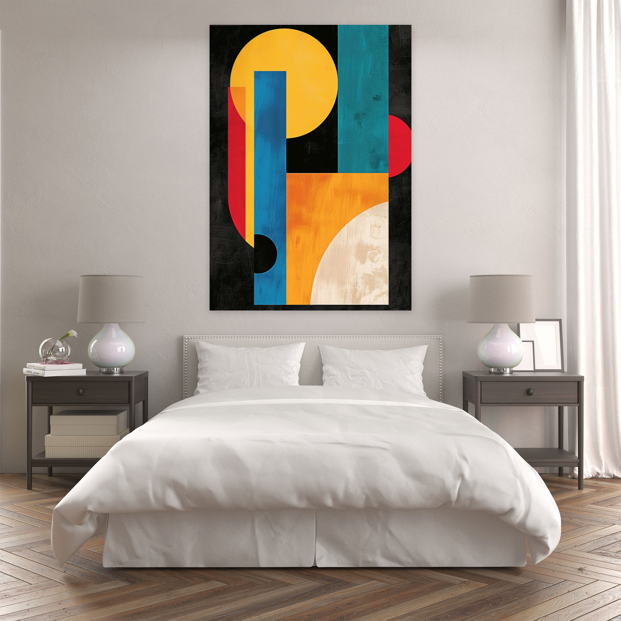 Primary Colors Abstract Shapes Suprematism Canvas Print - Suprematism, Primary Colors, Home Decoration, Wall Decoration