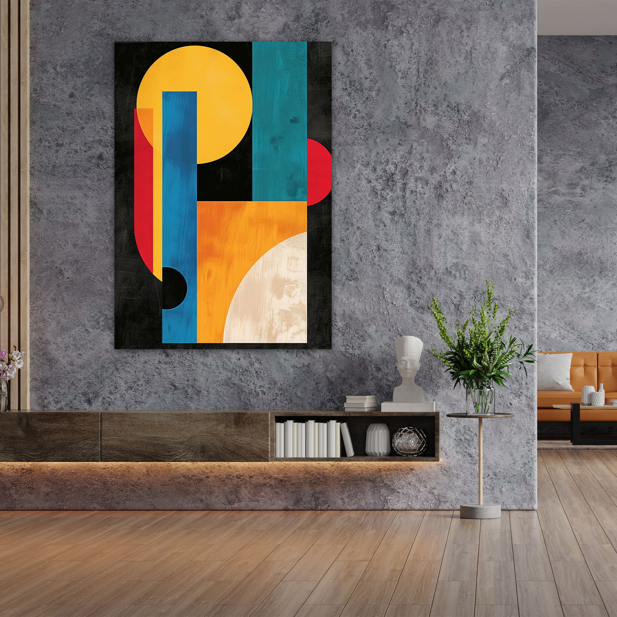 Primary Colors Abstract Shapes Suprematism Canvas Print - Suprematism, Primary Colors, Home Decoration, Wall Decoration