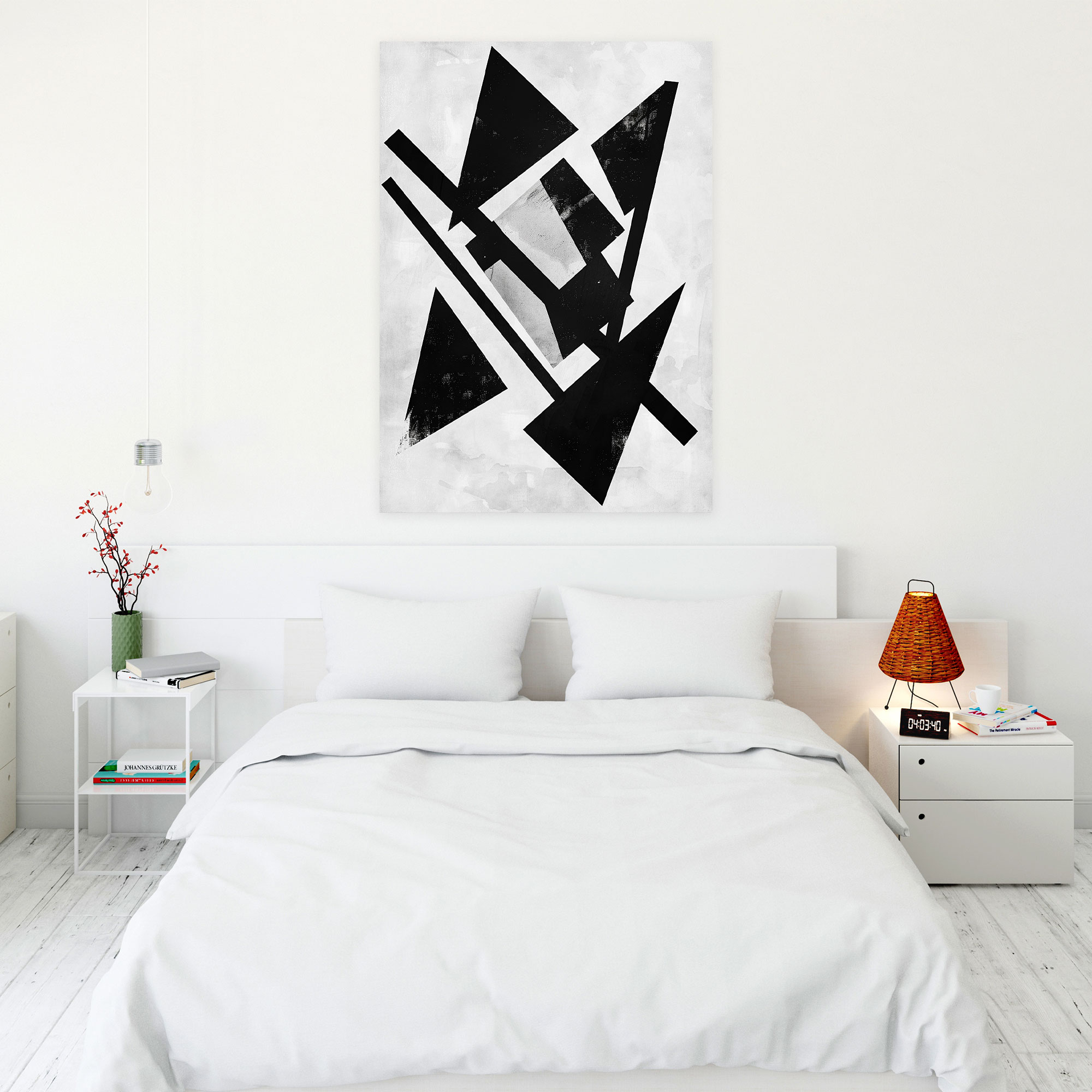 Suprematism Black And White Wall Art - Suprematism, Sharp Angles, Home Decoration, Suprematism