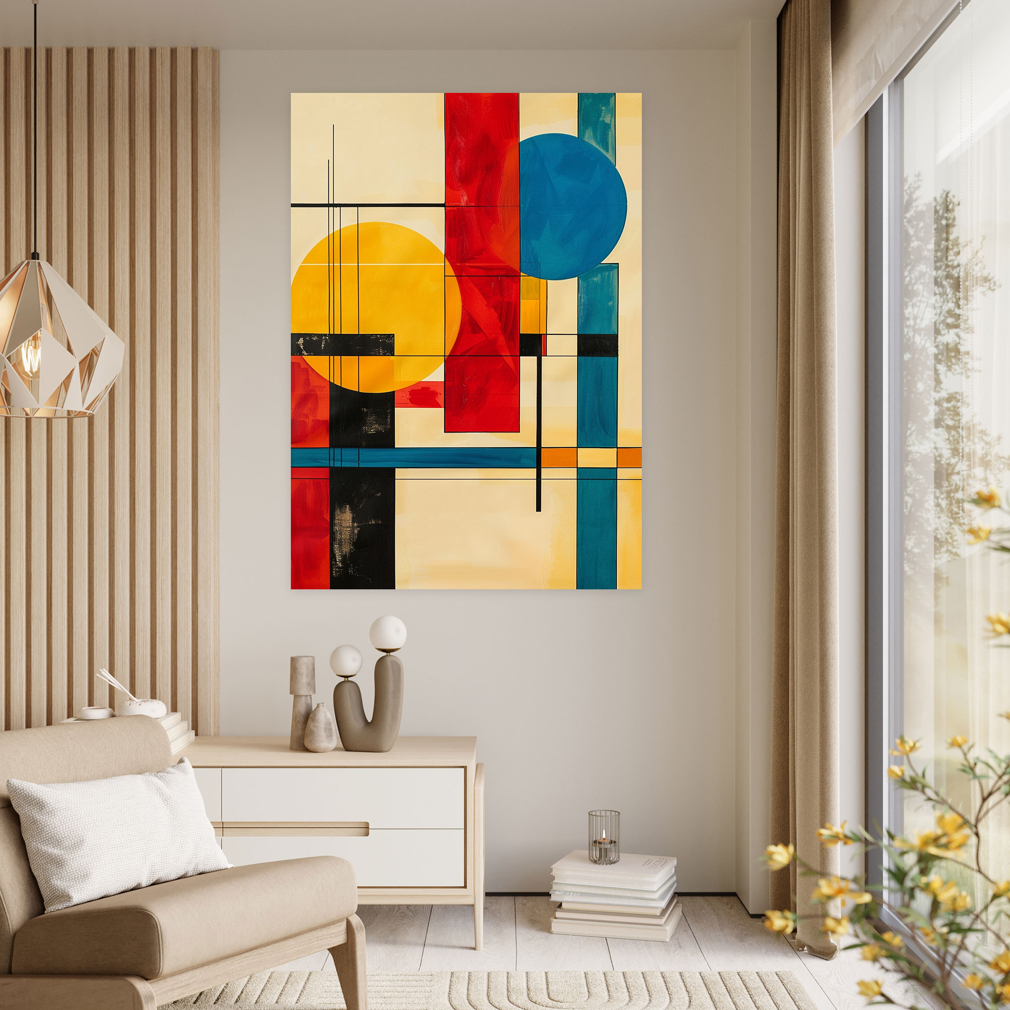 Suprematism Primary Colors Canvas Print - Suprematism, Dynamic Composition, Primary Colors, Home Decoration