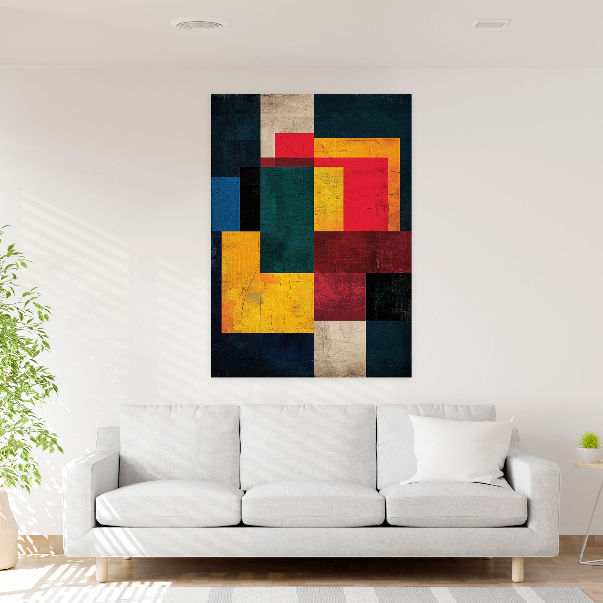 Suprematism Symmetrical Color Blocks Canvas Print - Suprematism, Symmetrical Arrangement, Wall Decoration, Wall Art