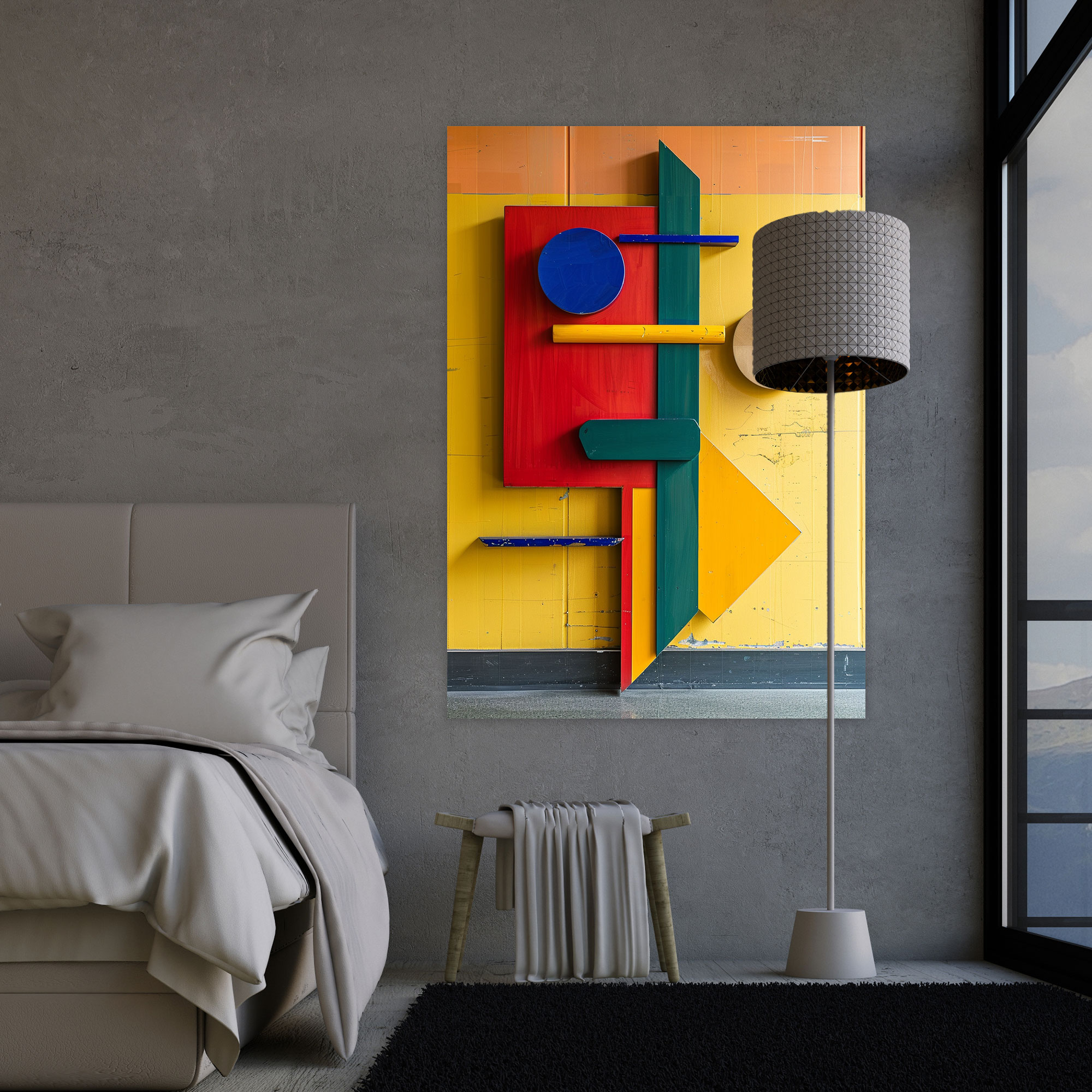 Suprematism Playful Shapes Wall Decoration - Suprematism, Primary Colors, Shapes, Home Decoration