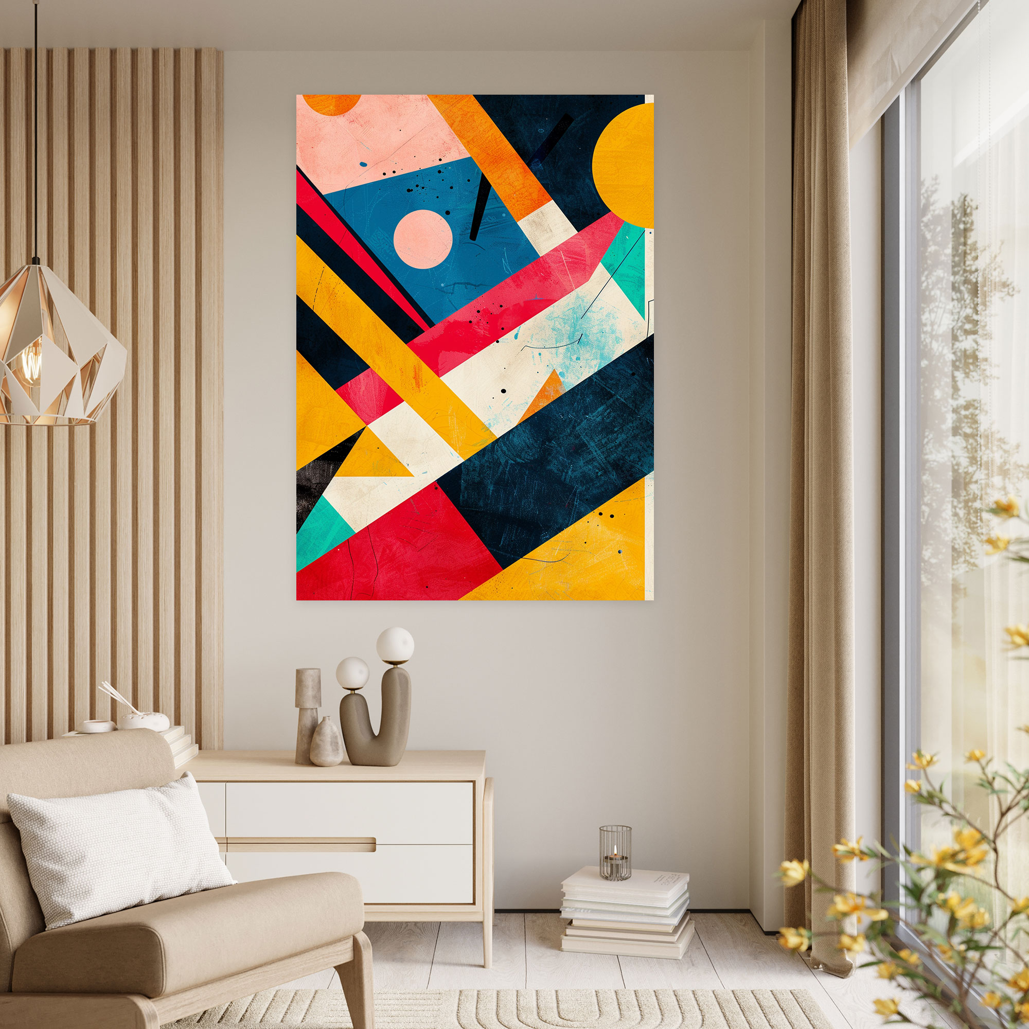 Suprematism Vibrant Wall Art - Suprematism, Suprematism, Dynamic Shapes, Home Decoration