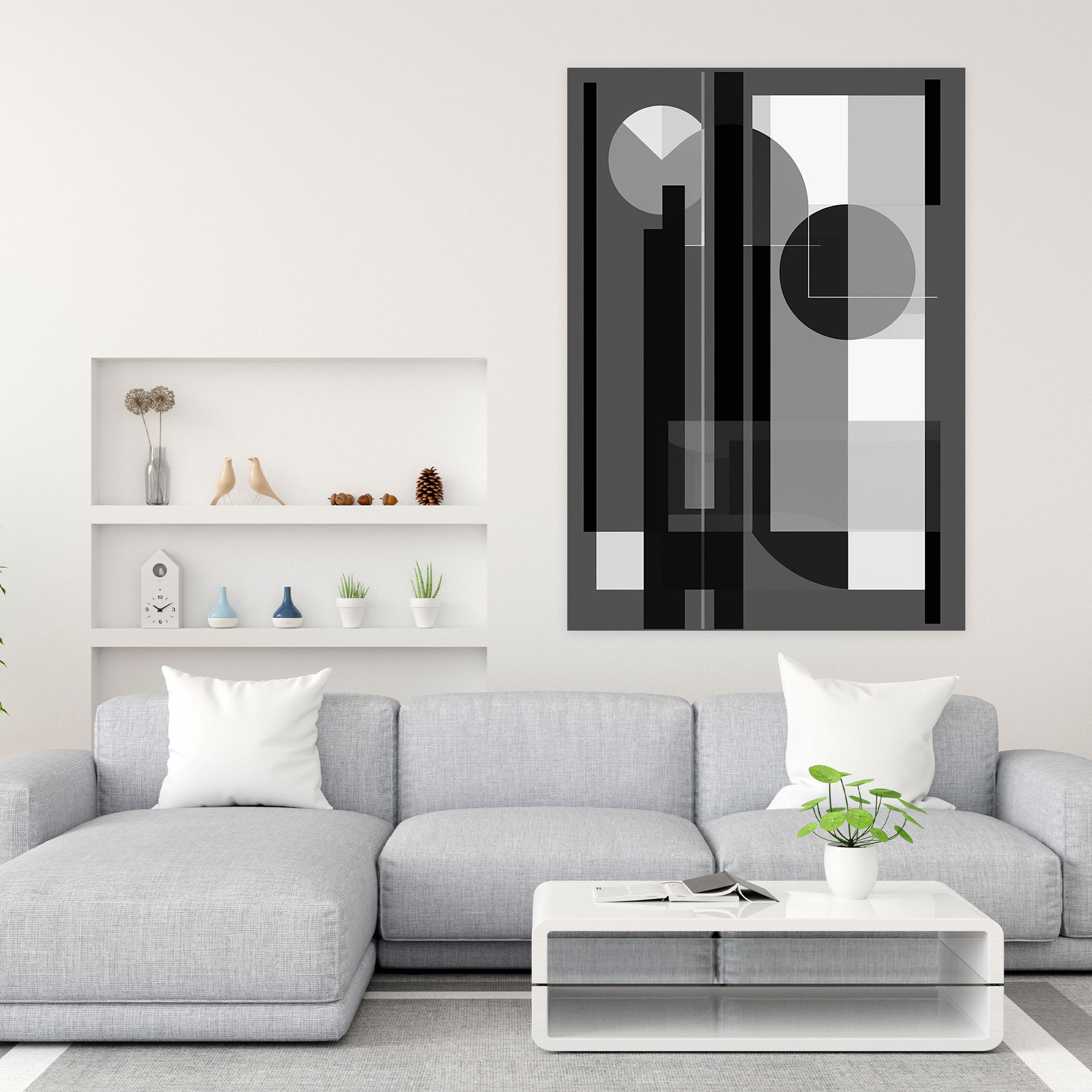 Suprematism Gray Tones Canvas Print - Suprematism, Canvas Print, Home Decoration, Suprematism